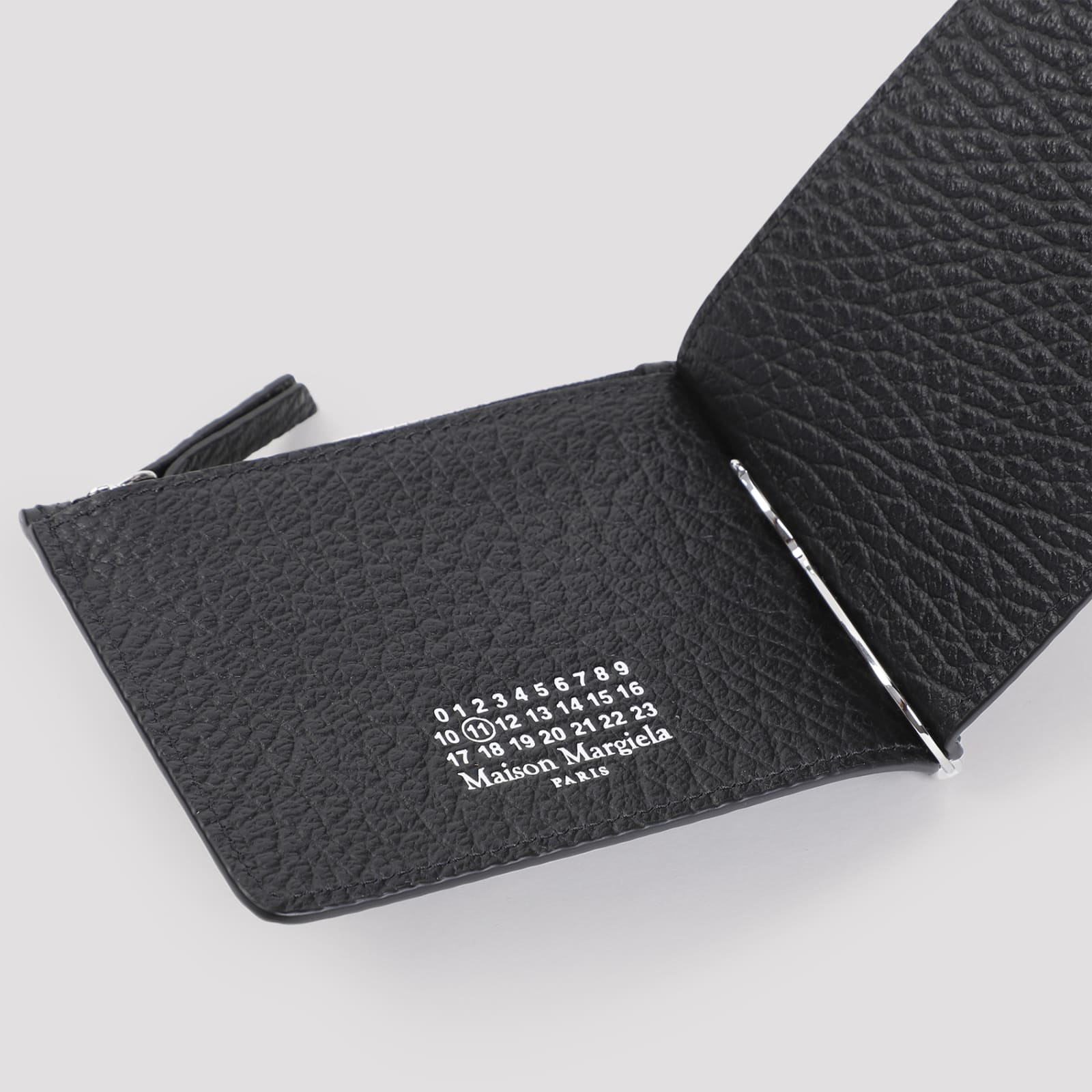 Shop Maison Margiela Slim 2 Pincer Wallet In Black