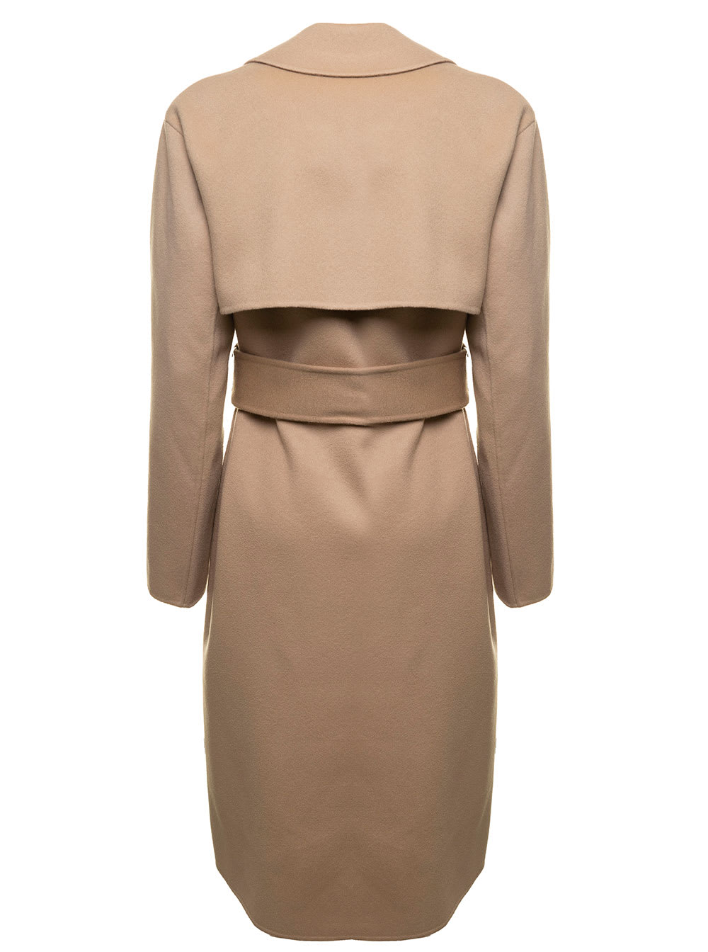 Shop Theory Beige Double-breasted Trench Coat In Wool And Cashmere Woman