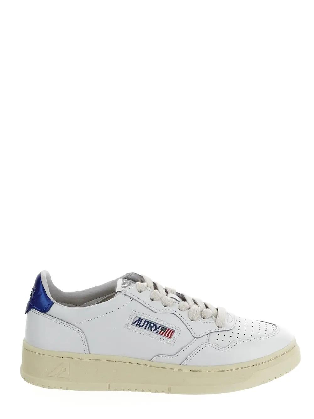 Shop Autry Medalist Low Sneakers In White Blue