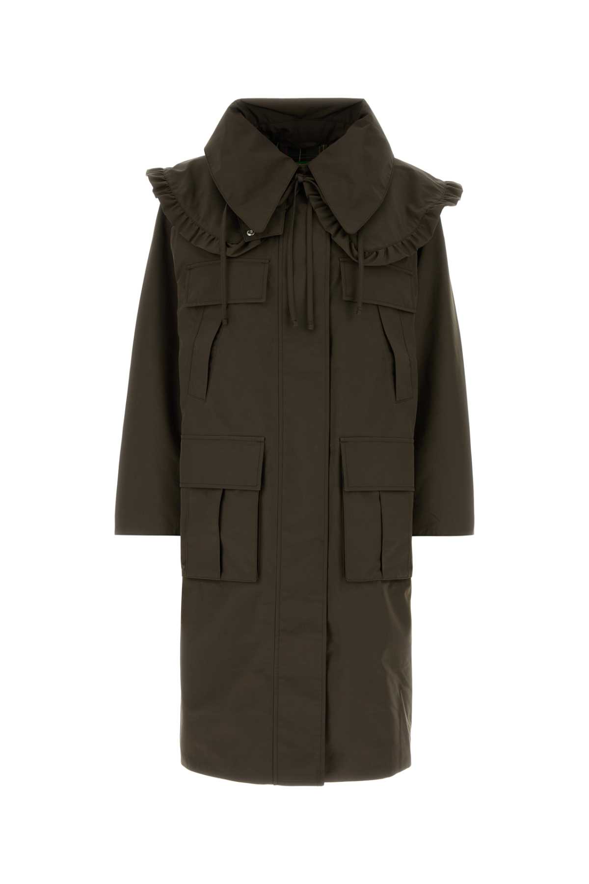 Barbour Olive Green Polyester  X Ganni Parka Coat