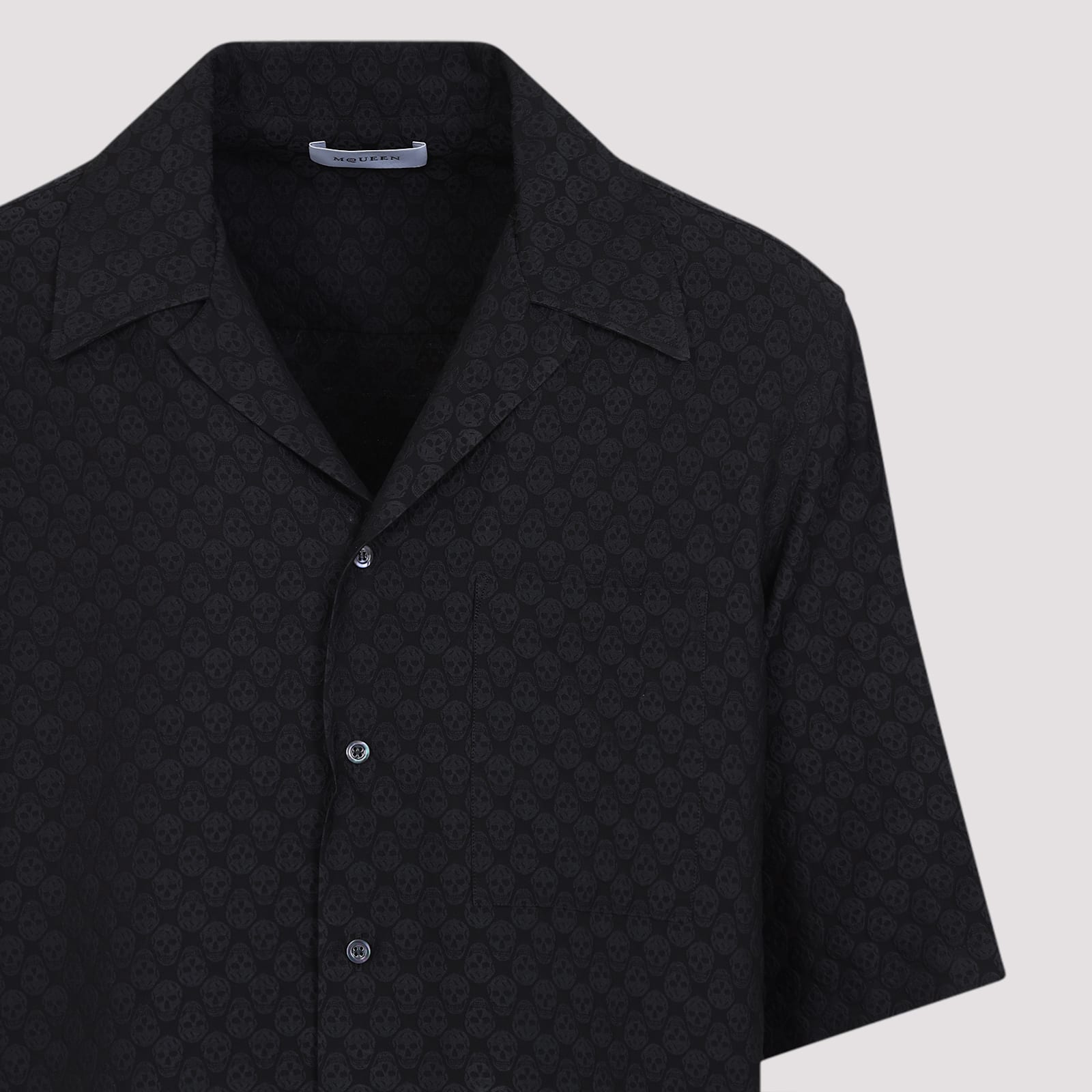 Alexander Mcqueen Viscose Shirt With Subtle Skull Pattern In Black