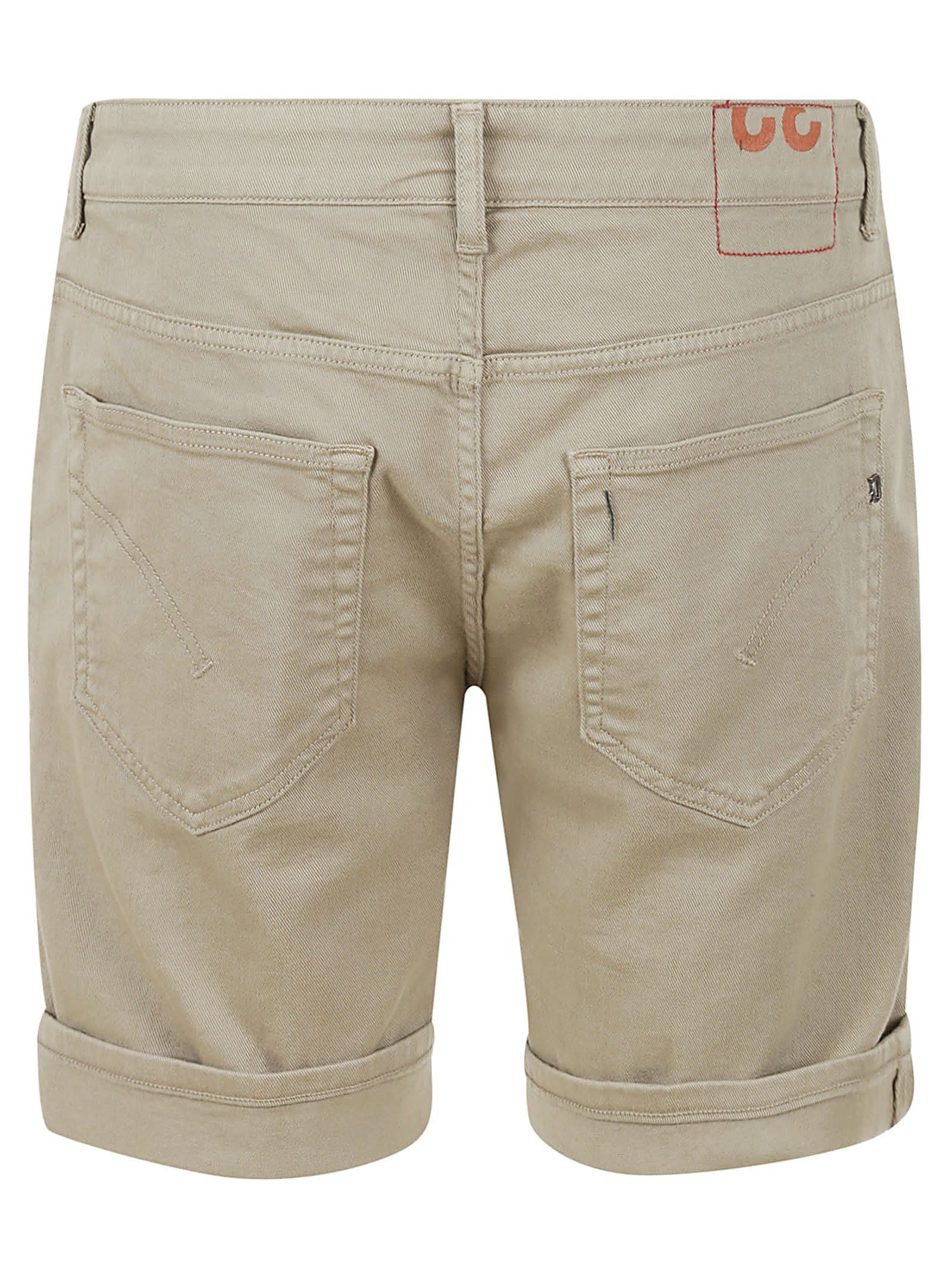 Shop Dondup Buttoned Fitted Shorts In Bleached Olive