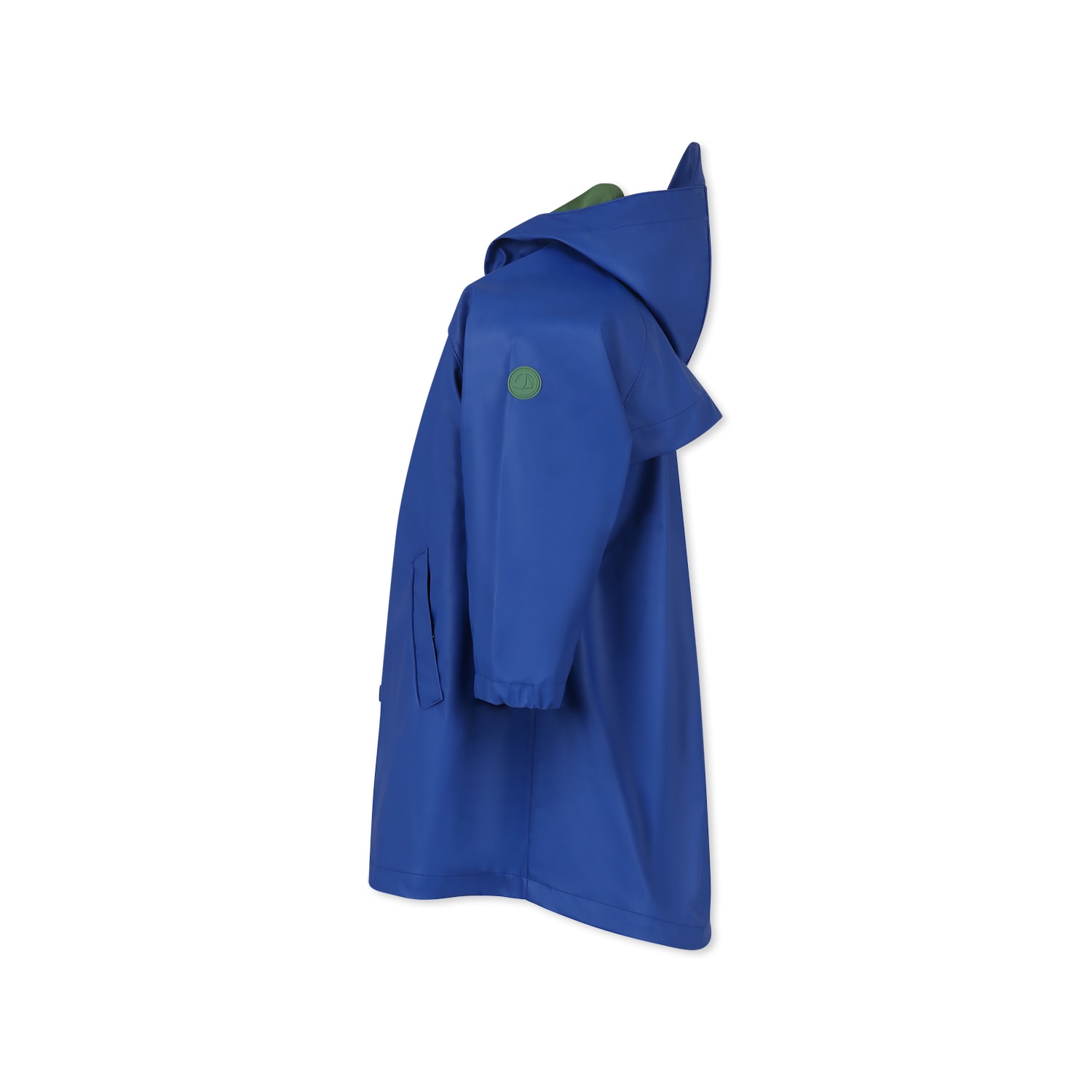 Petit Bateau Hooded Raincoat In Light Blue