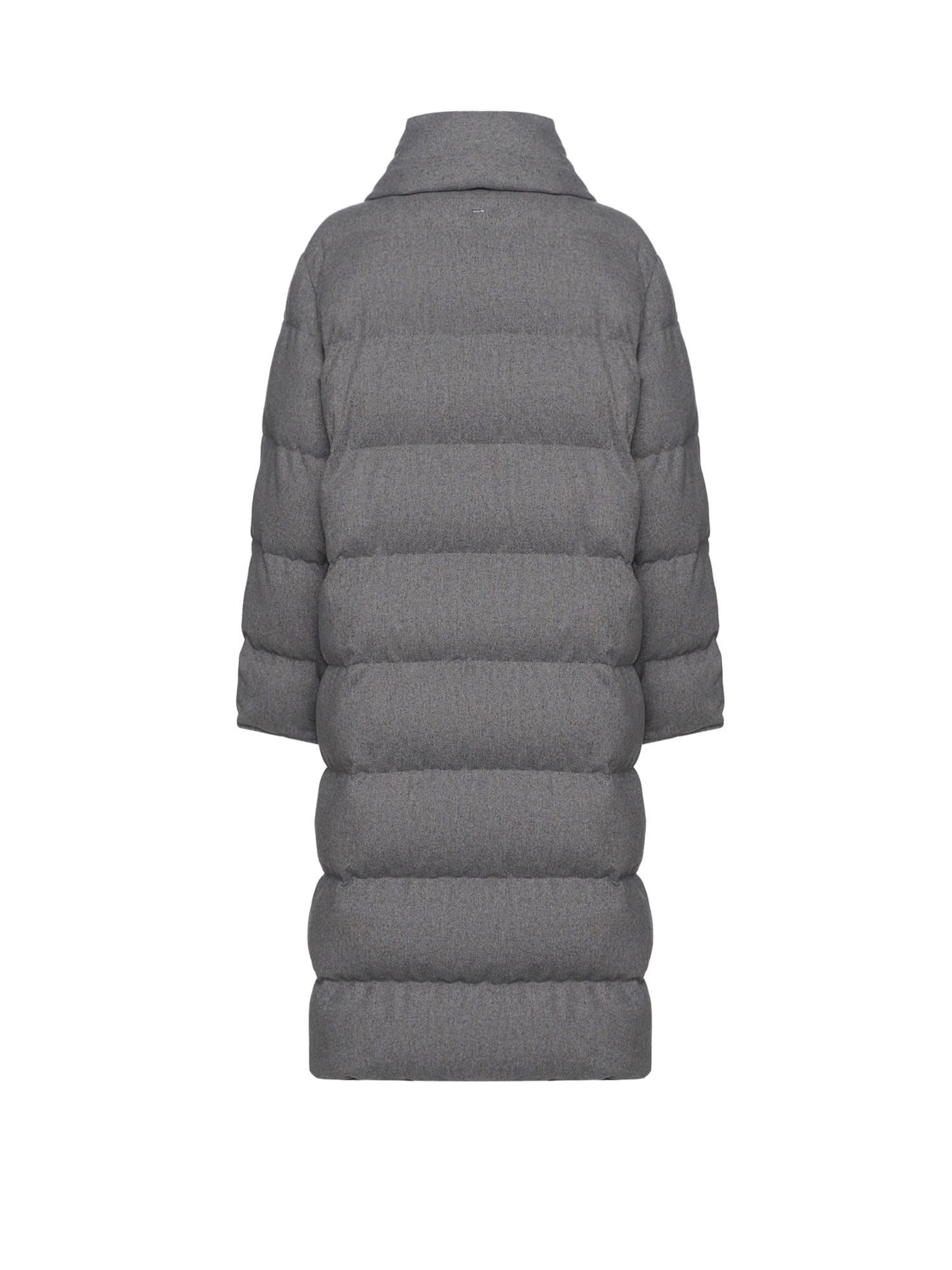 Hugo Boss Pashiza Reversible Long Down Jacket In Gray