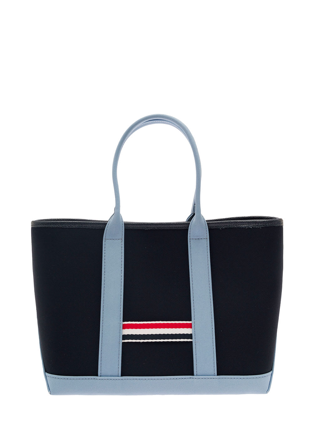THOM BROWNE SMALL TOOL TOTE IN CANVAS W/ INTERLOCK BACKING