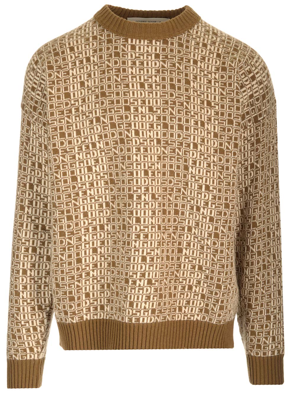 Golden Goose Crew-neck Sweater Knitwear Beige In Green