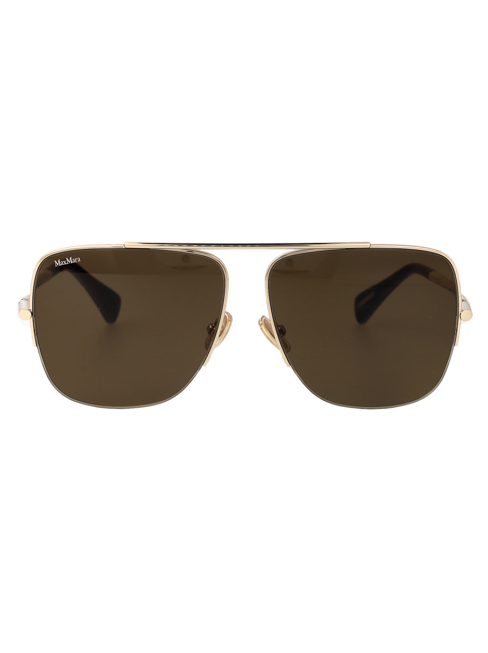 Shop Max Mara Mm0121/s Sunglasses In Gold Black