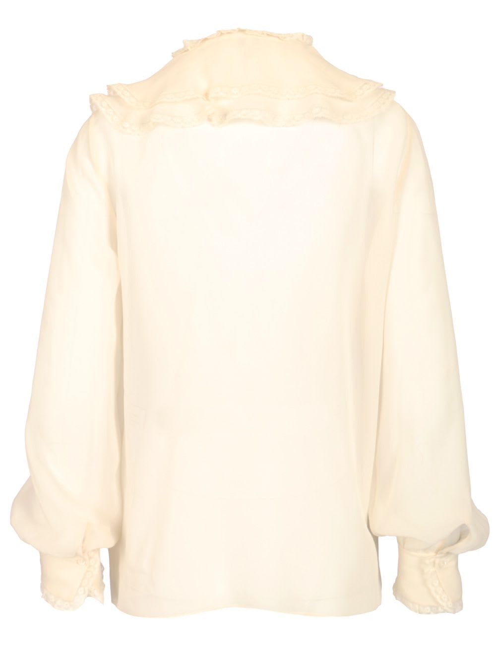 Shop Chloé Silk Georgette Blouse In White