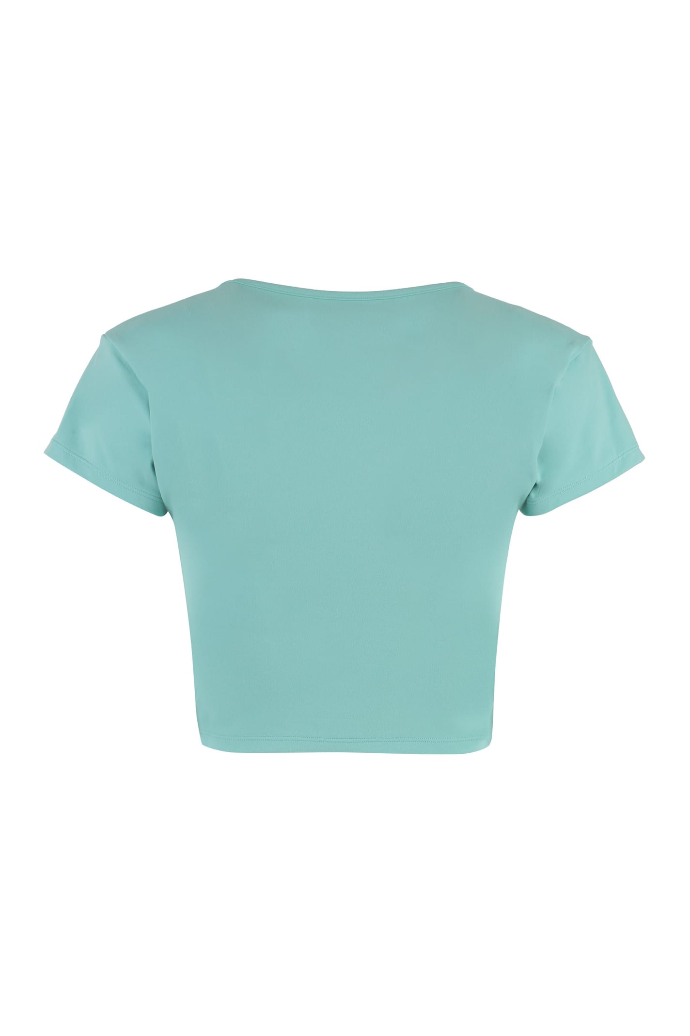 Shop Sporty & Rich Technical Fabric Crop Top In Light Blue