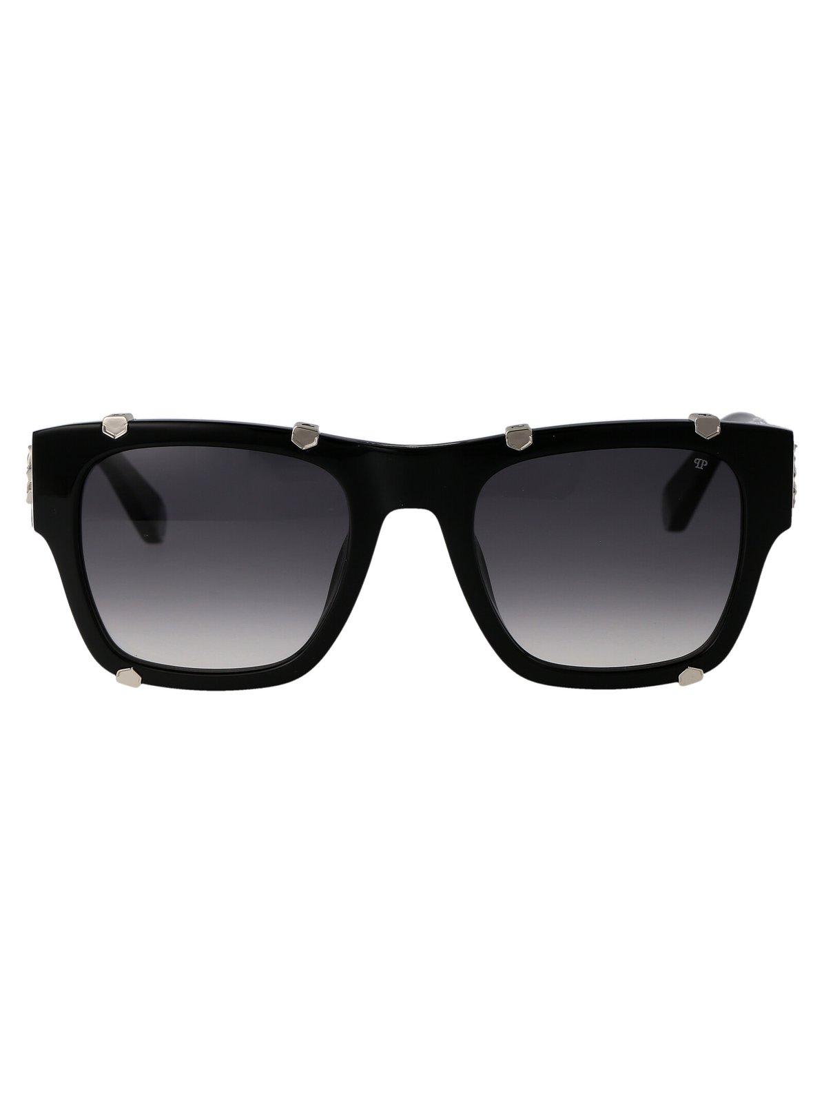 Shop Philipp Plein Square Frame Sunglasses In 0700