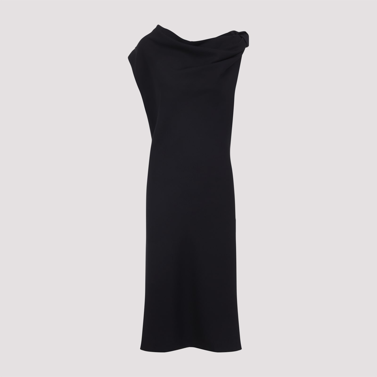 Carven Knot Shirt Midi Dress In Blue