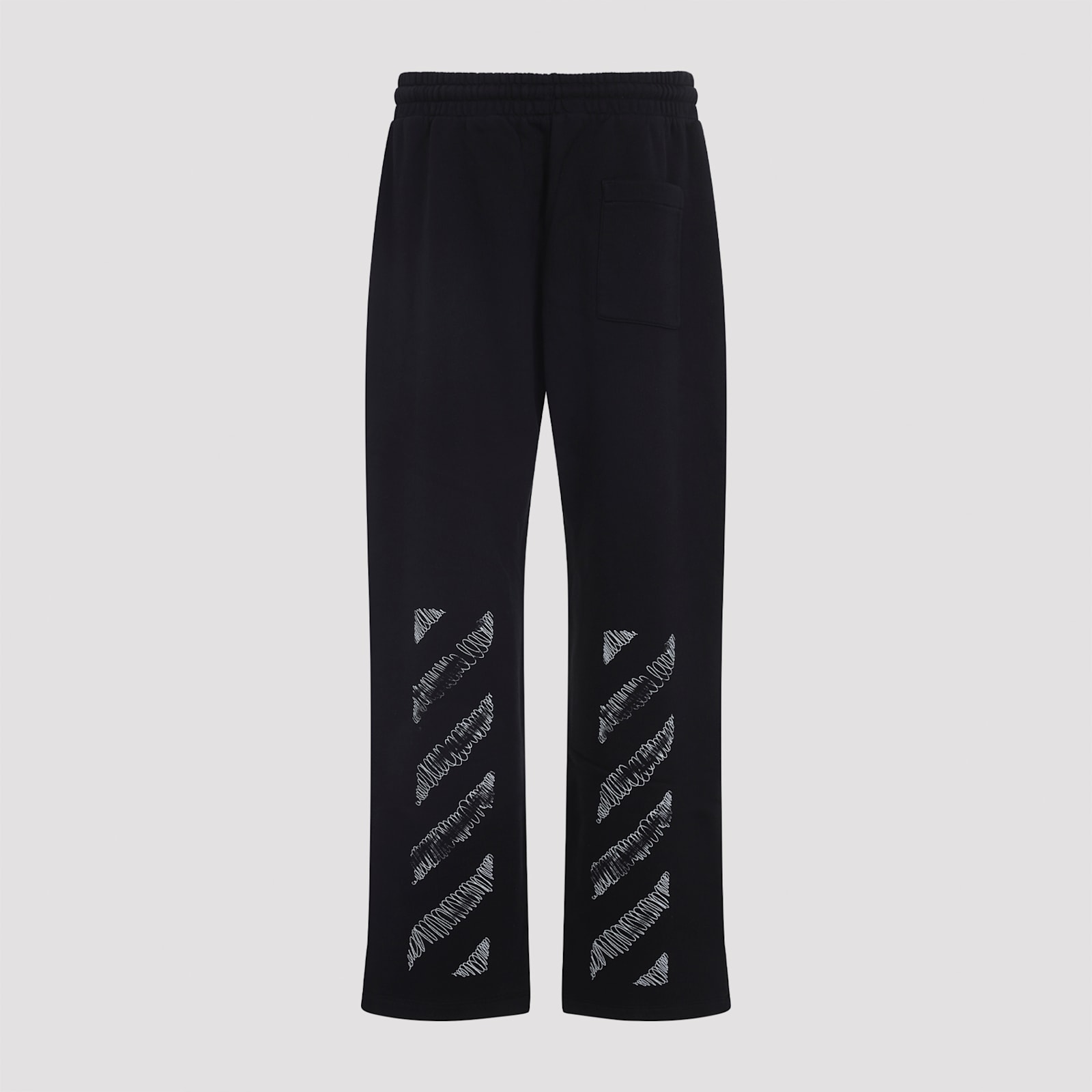 Off-white Wide-leg Cotton Joggers With Cuffed Hem In Black