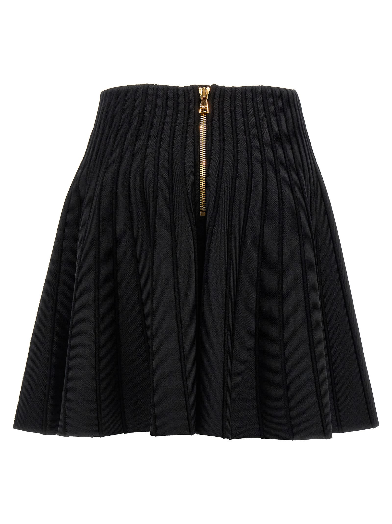 Shop Balmain Chiocciola Skirt In White/black