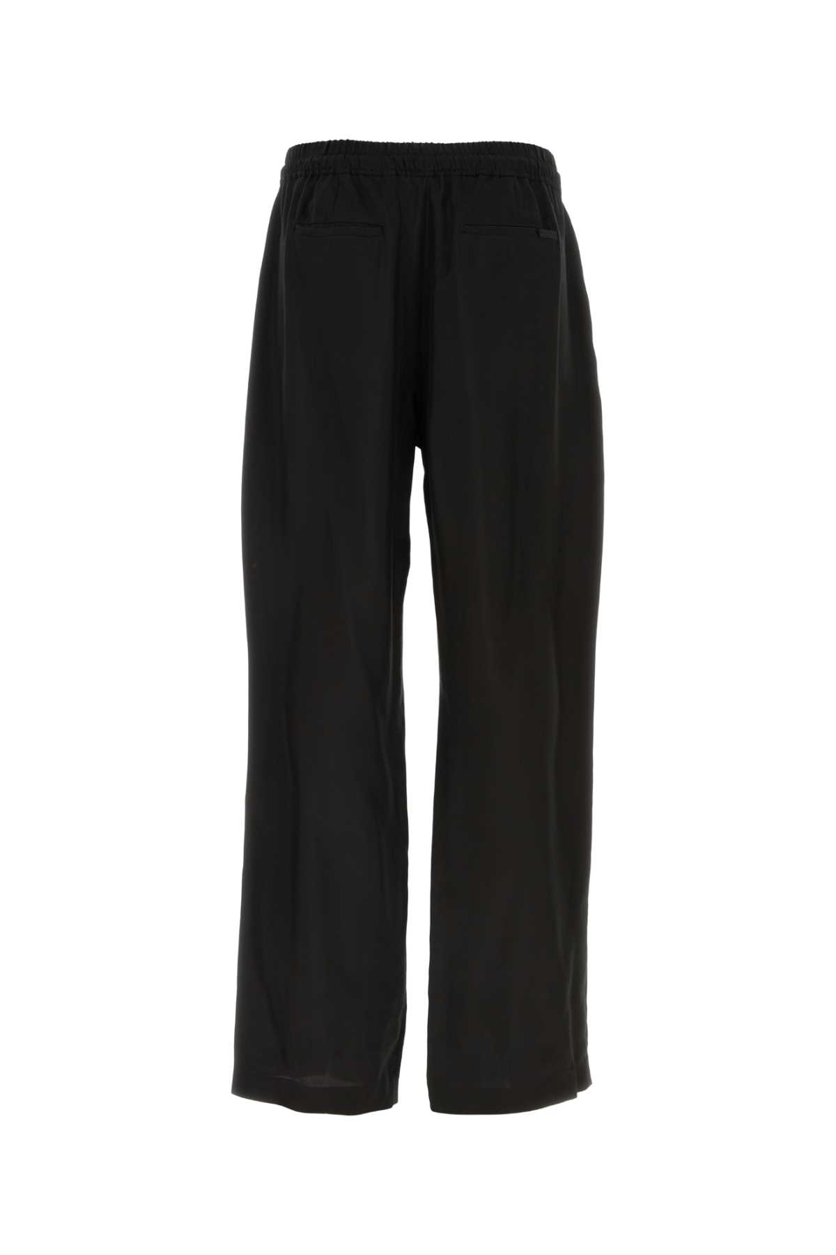 Saint Laurent Black Twill Pyjama Pant In Noir