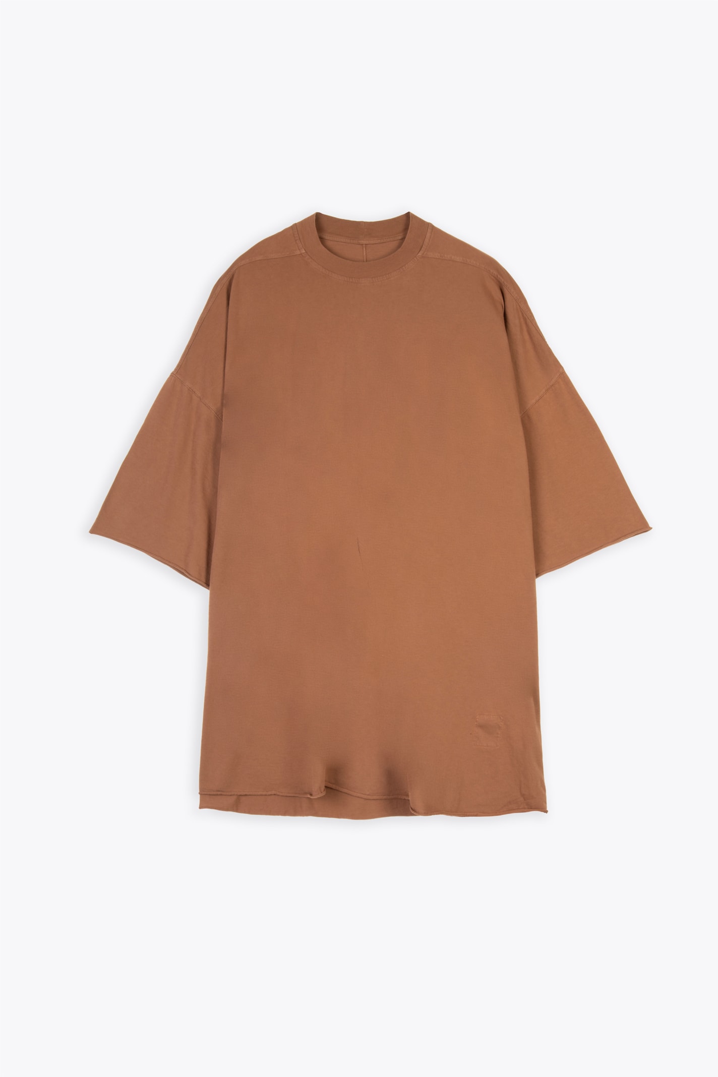 Drkshdw Tommy T Brown Cotton Oversized T-shirt With Raw-cut Hems - Tommy T In Cachi