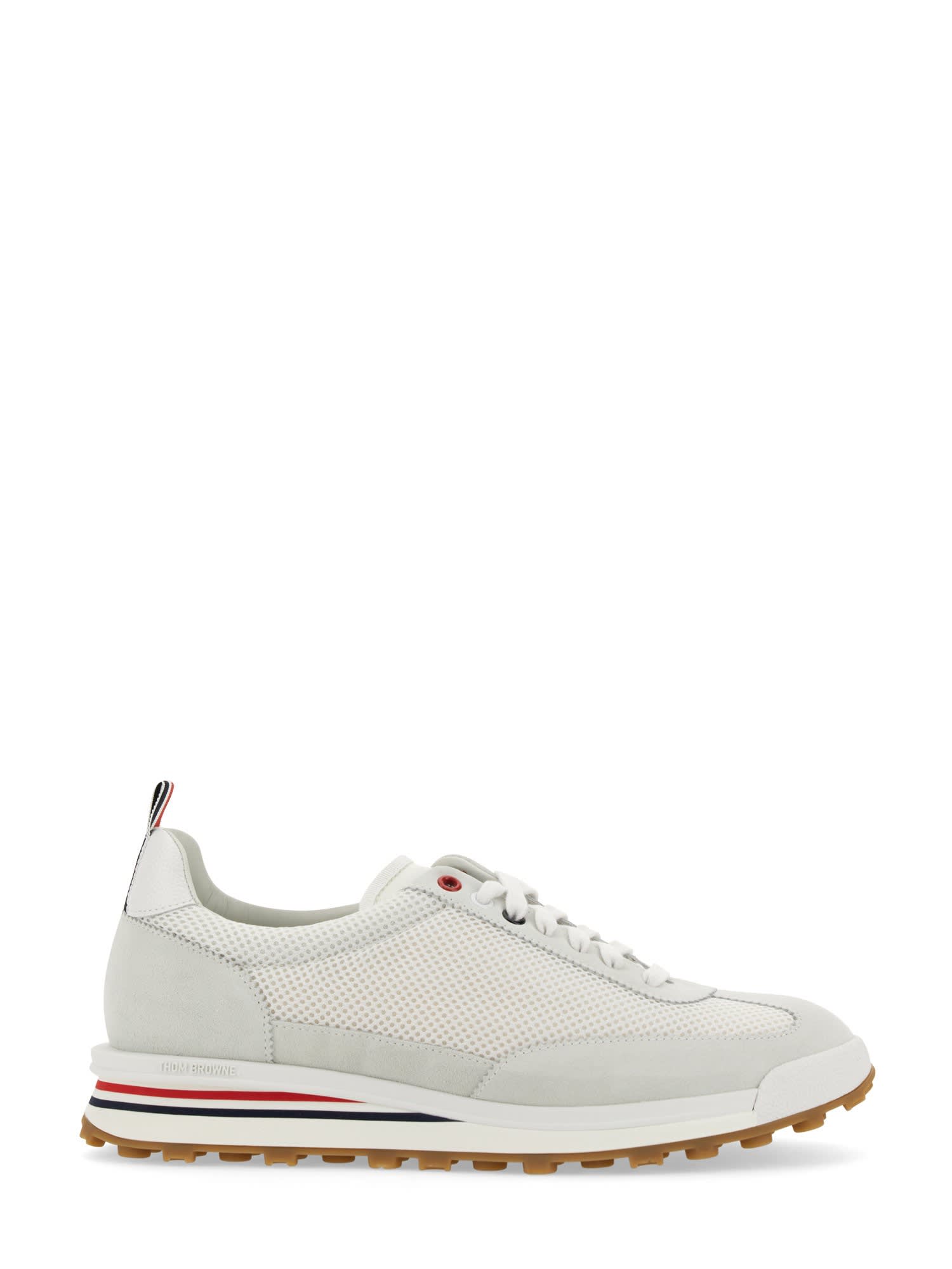 Thom Browne White Textile Tech Runner Sneakers In Bianco