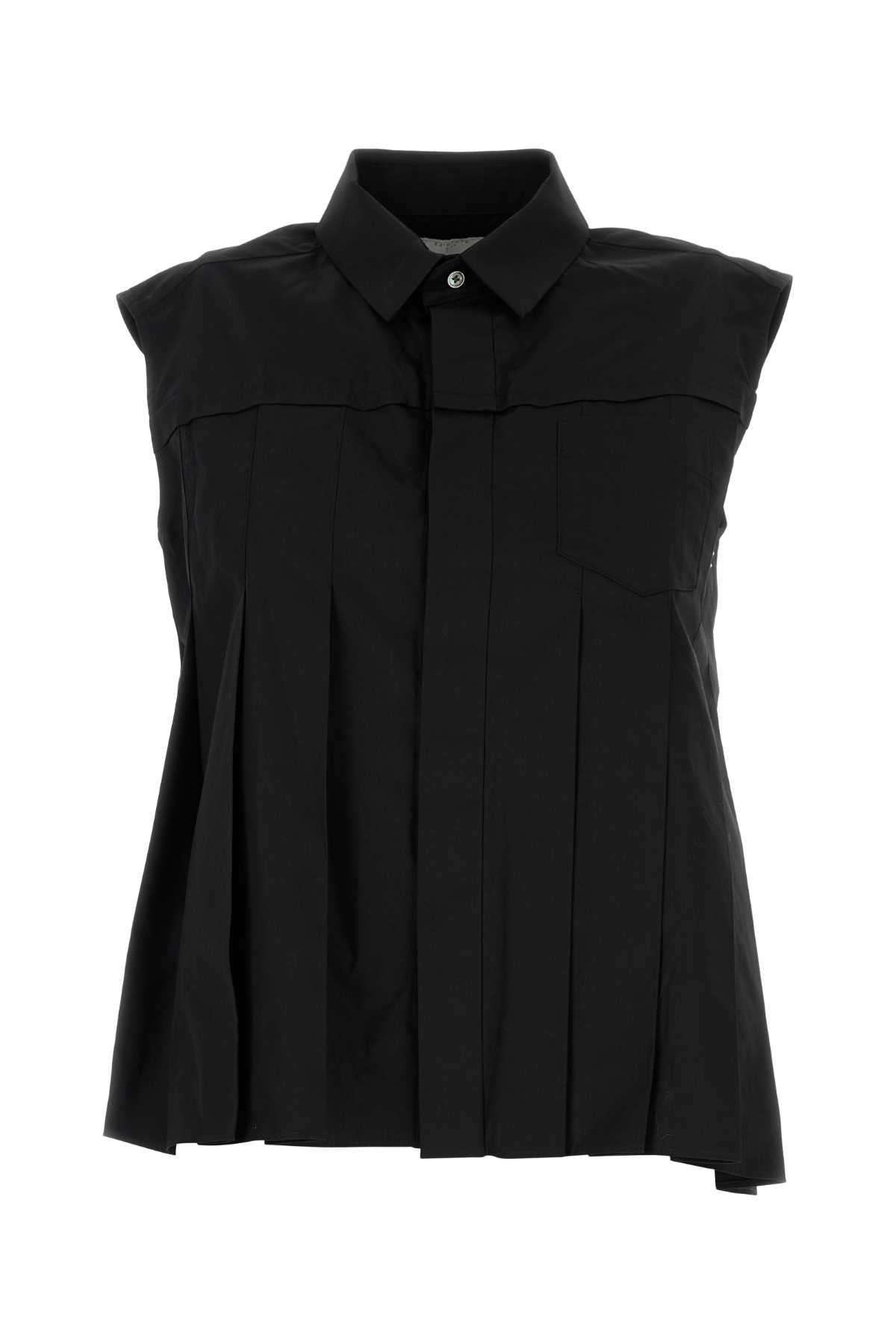 Sacai Black Poplin Blouse