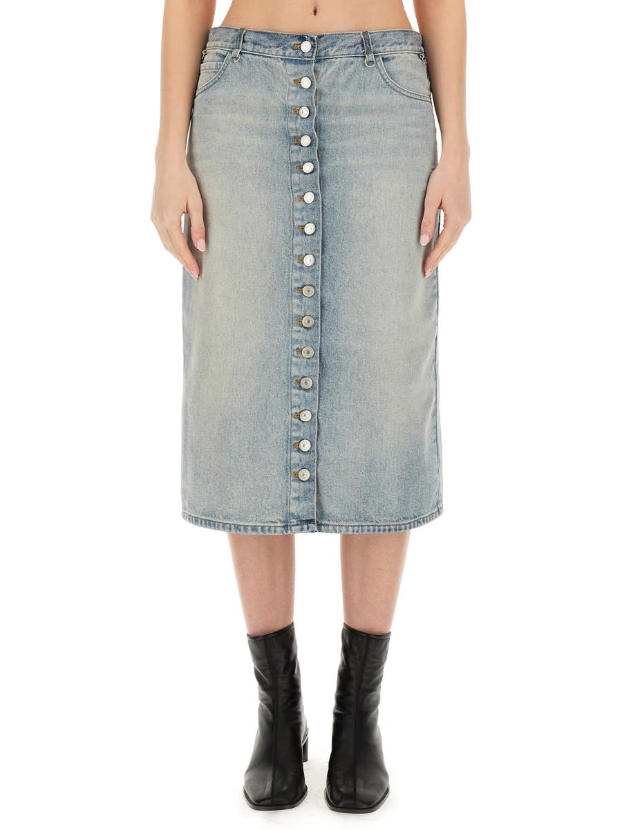 Shop Courrèges Midi Skirt In Clear Blue