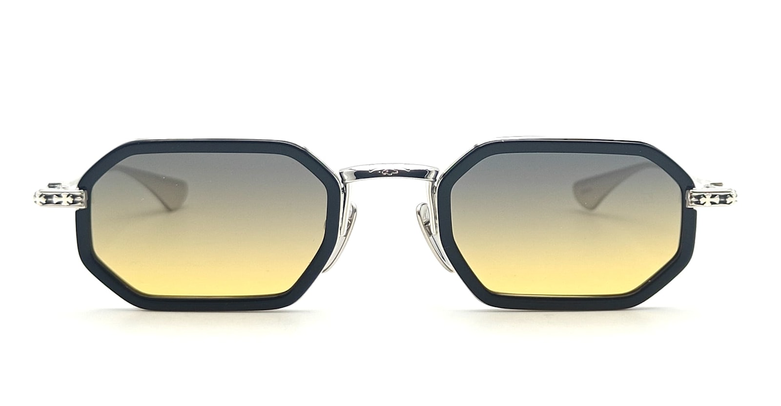 Chrome Hearts Stylida - Black / Shiny Silver Sunglasses In Gray