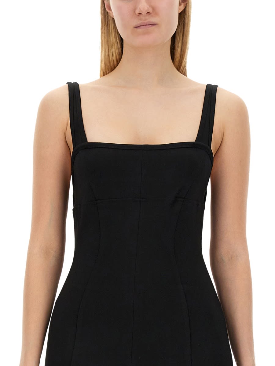 Shop Helmut Lang Asymmetrical Dress In Black