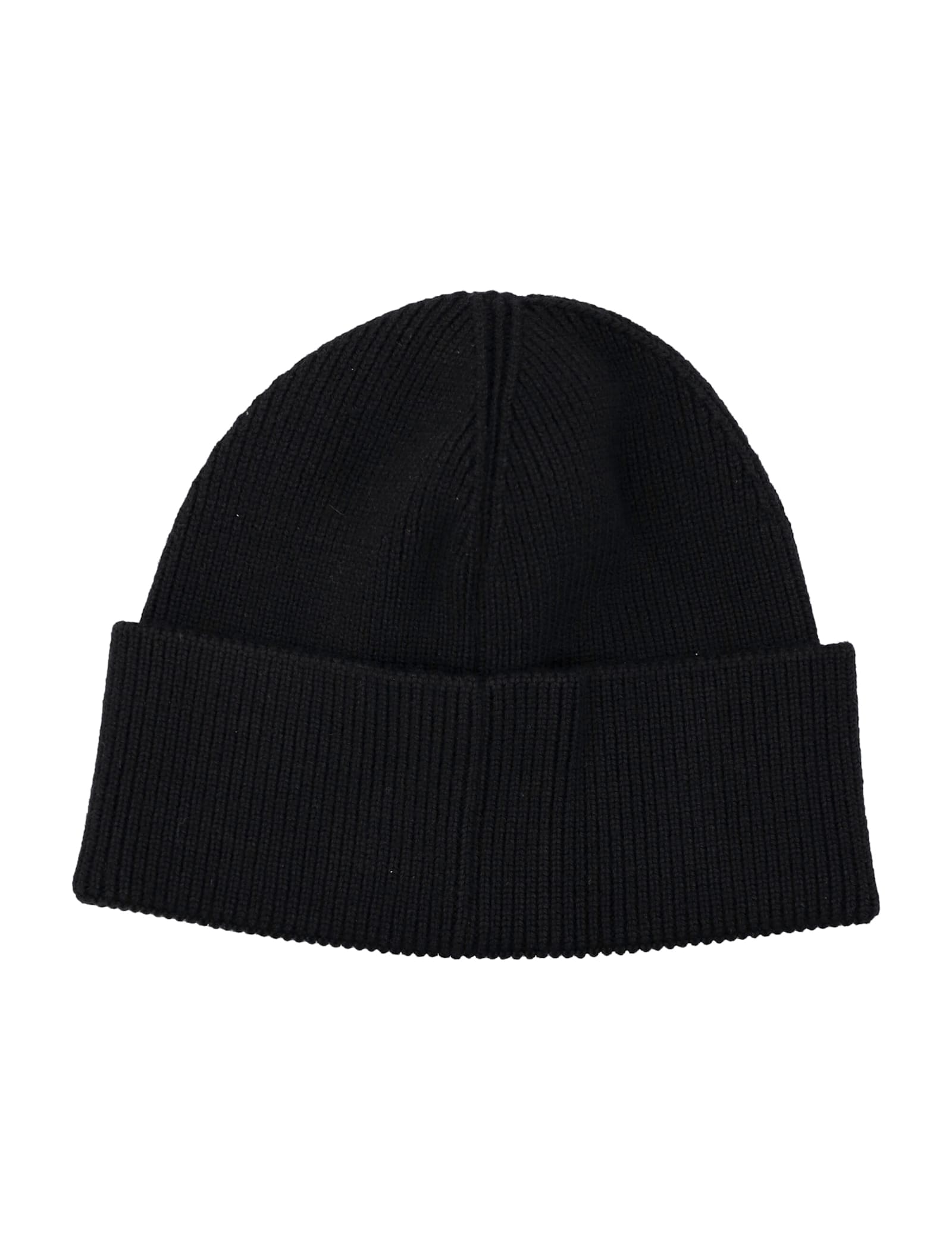 Marine Serre Merino Wool Ribbed Beanie In Black