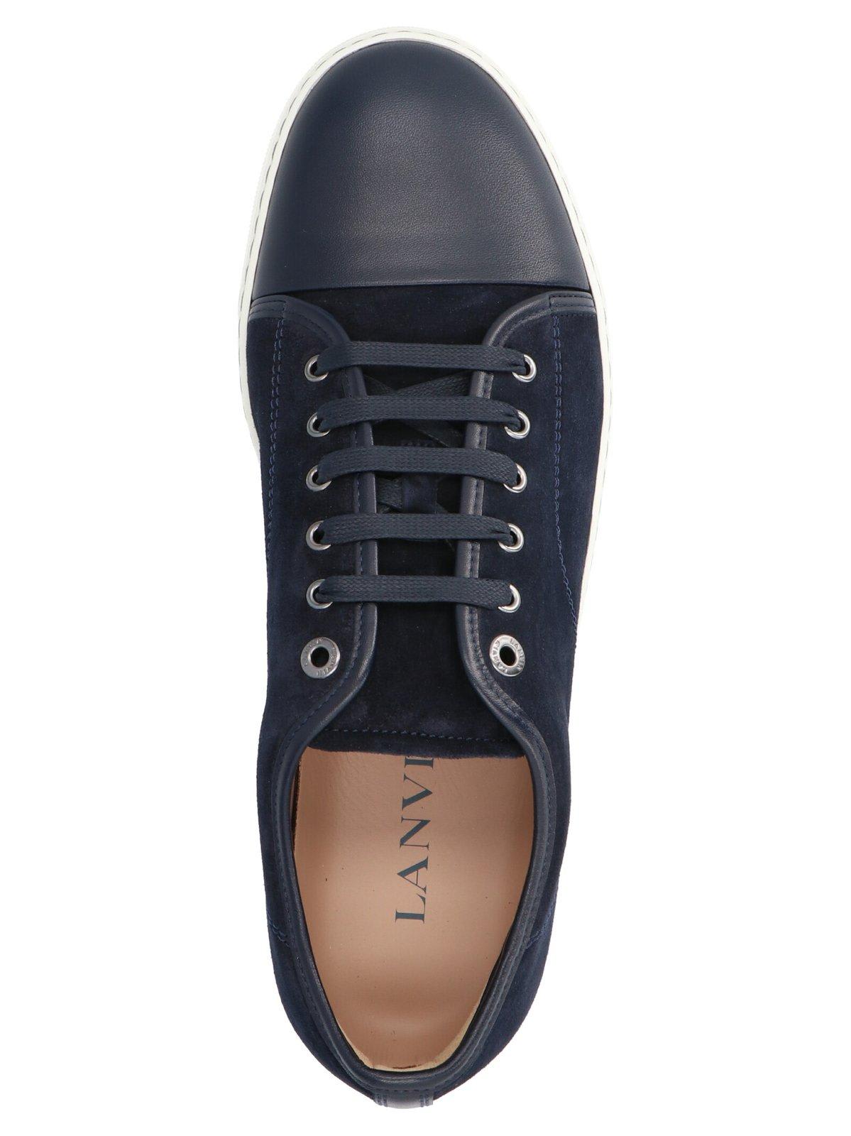 Shop Lanvin Dbb1 Lace-up Sneakers In Blu Navy