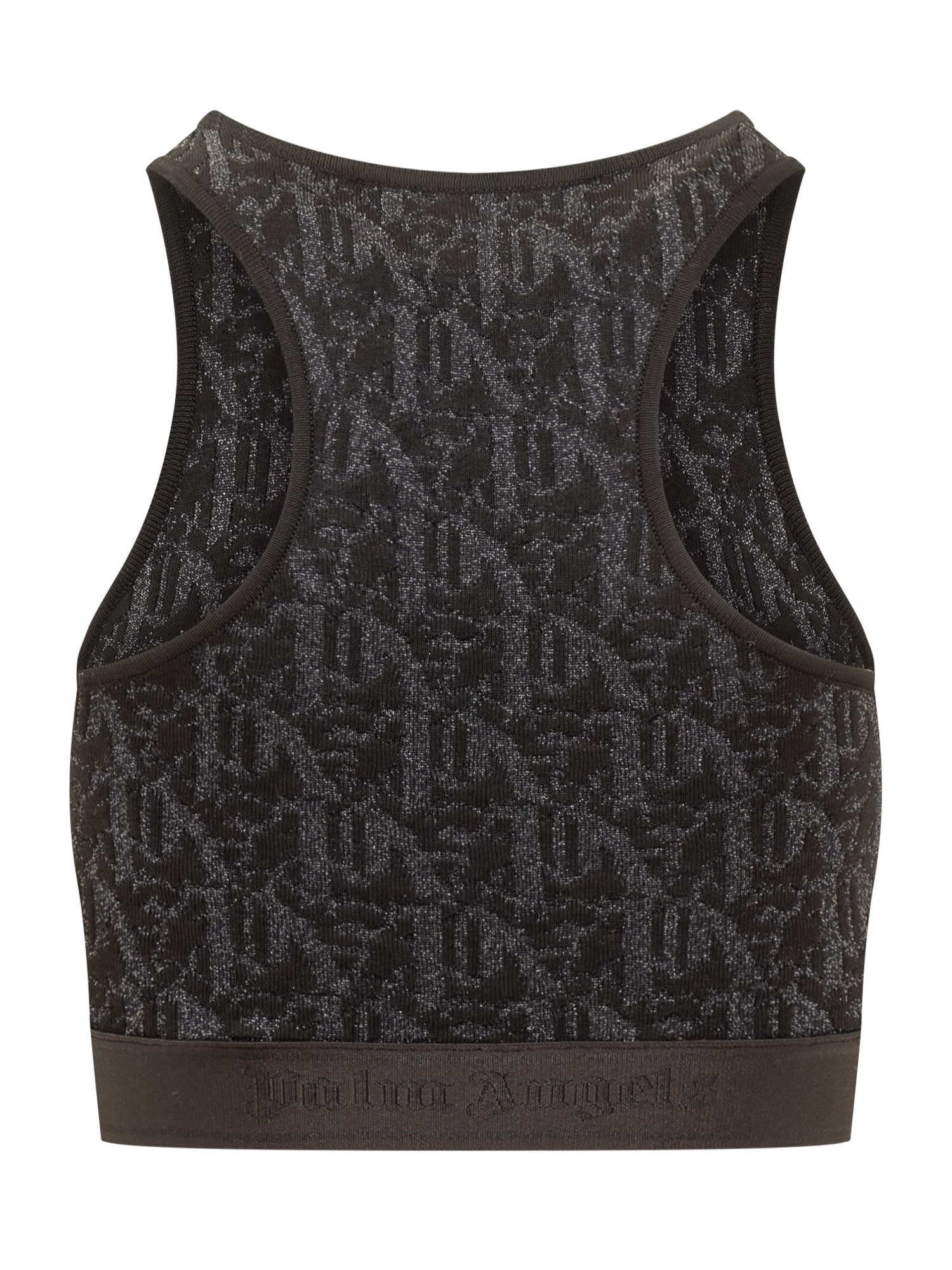 Shop Palm Angels Monogram Bra Top In Black