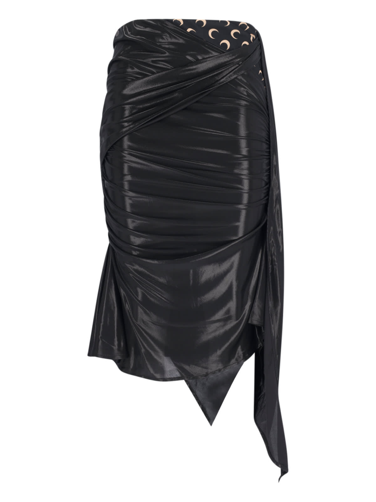 Shop Marine Serre Asymmetrical Midi Skirt In Black