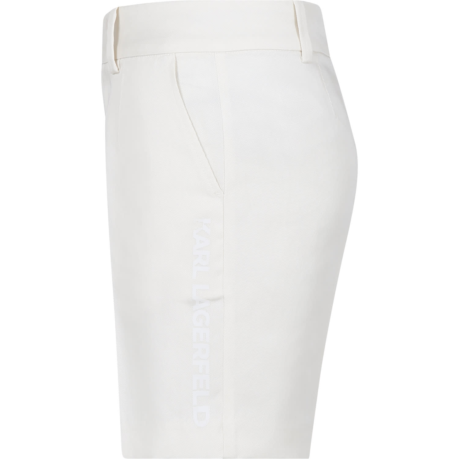 Shop Karl Lagerfeld White Shorts For Boy With Logo