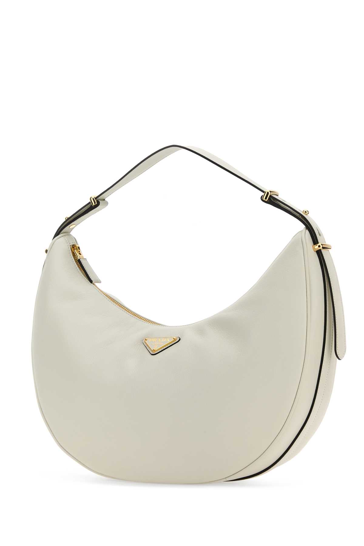 Shop Prada White Leather Big Arquã¨ Handbag In Biancon
