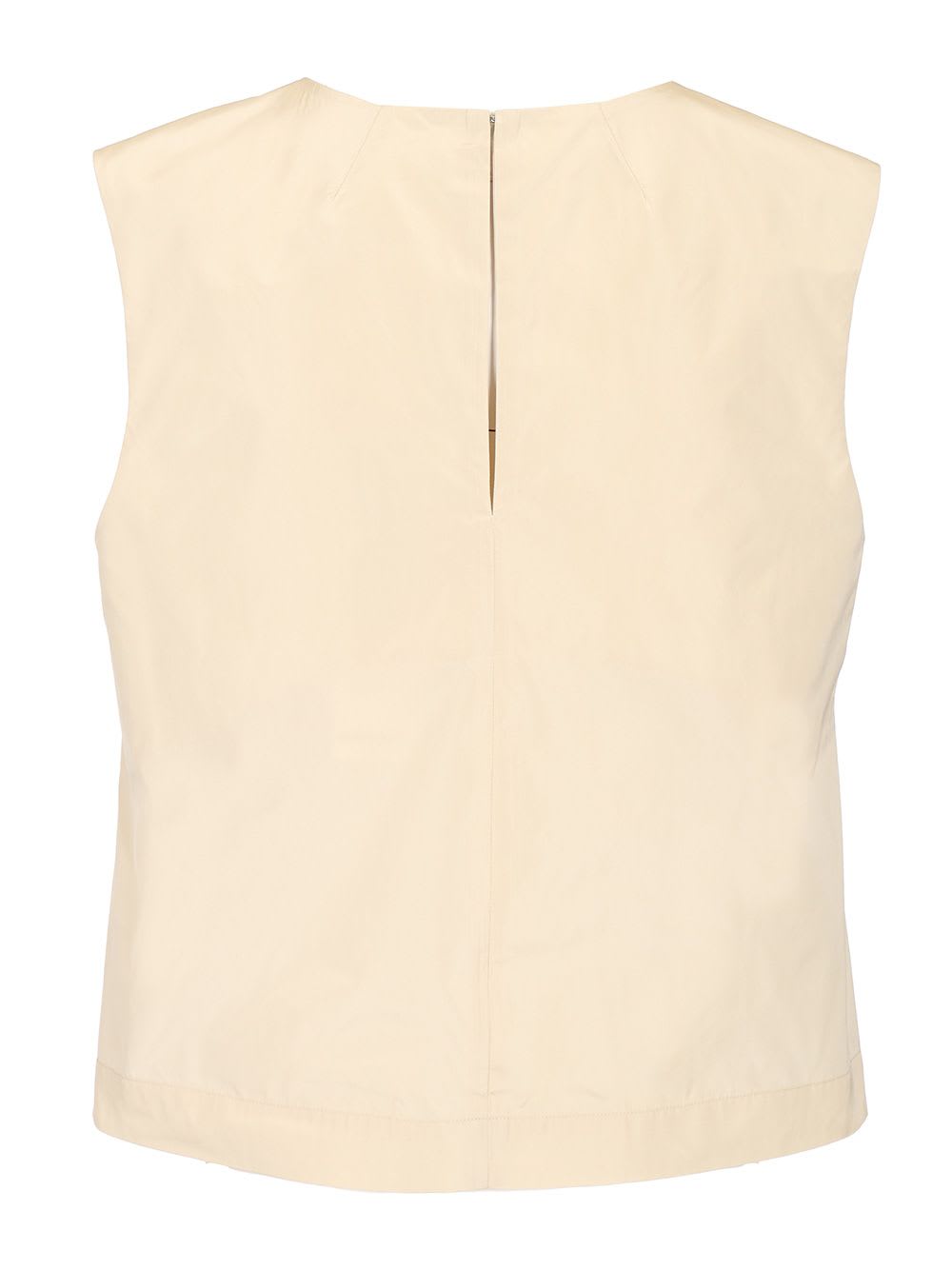 Shop P.a.r.o.s.h Pimpy Taffeta Top In Beige