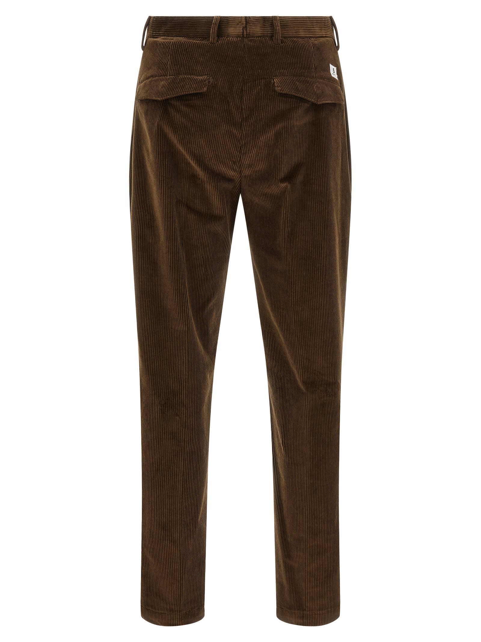 Department Five Pleat Logo-patch Trousers In Brown