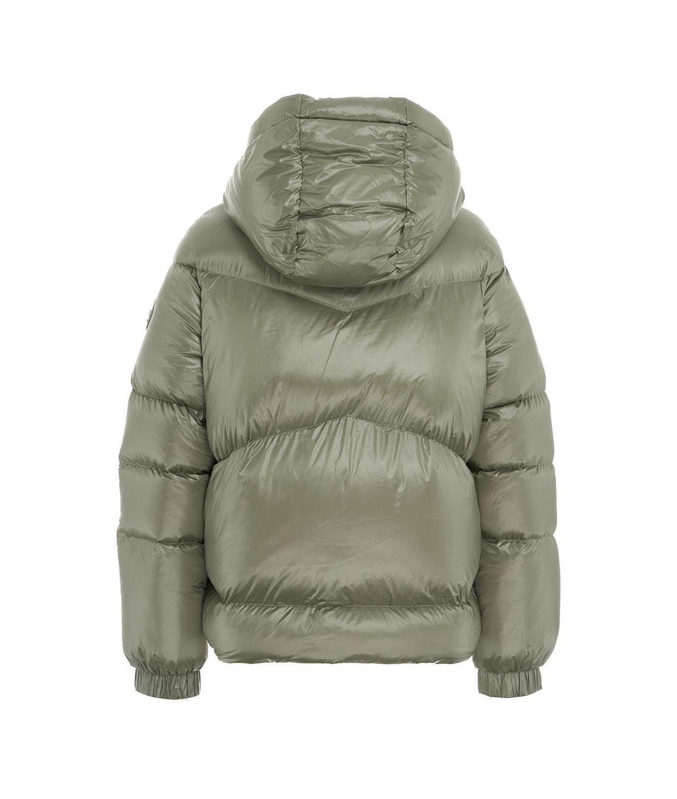 Shop Woolrich Zip Fitted Padded Jacket In Tundra Grey