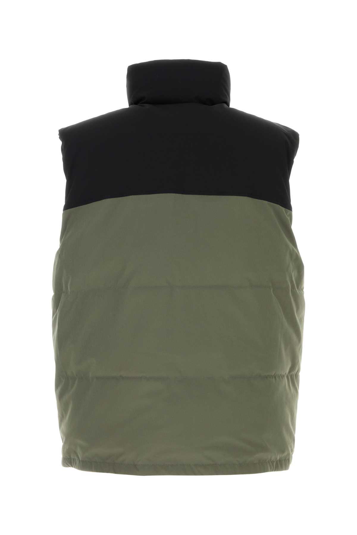 Apc A.p.c. Two-tone Stretch Polyester Doudoune Padded Jacket In Green