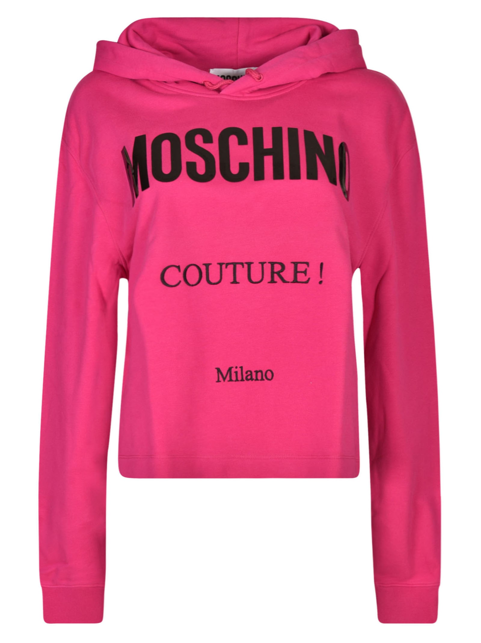 Shop Moschino Couture Hooded Sweatshirt In Purple
