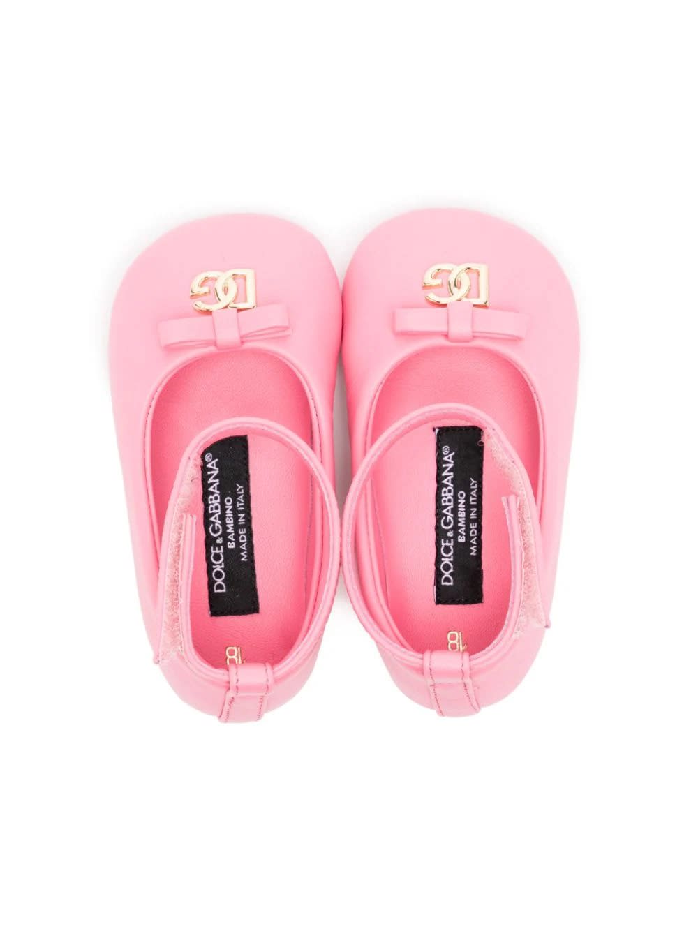 Shop Dolce & Gabbana Ballerinas With Strap In Blush Pink