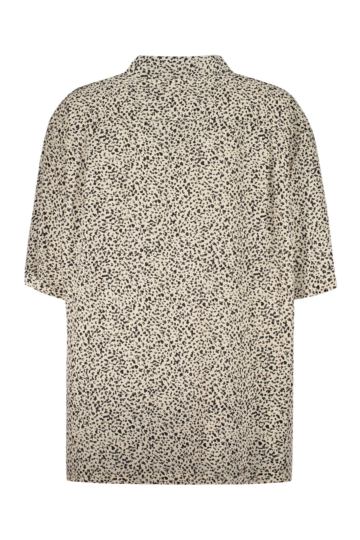 Shop Celine Printed Silk Shirt In Ivory