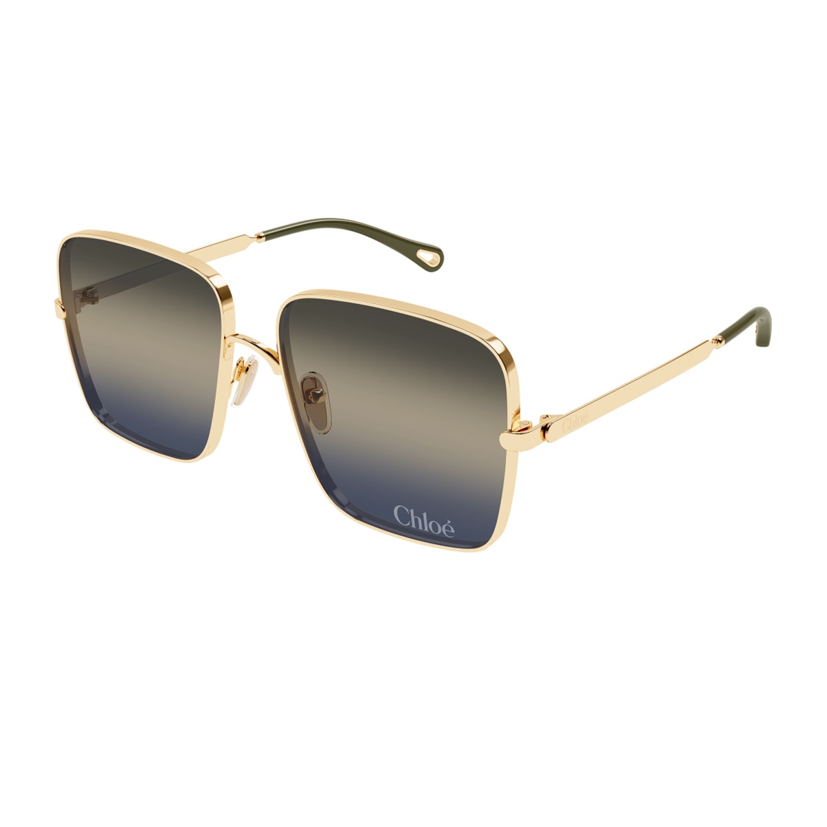 Chloé 61mm Gradient Square Sunglasses In Gold