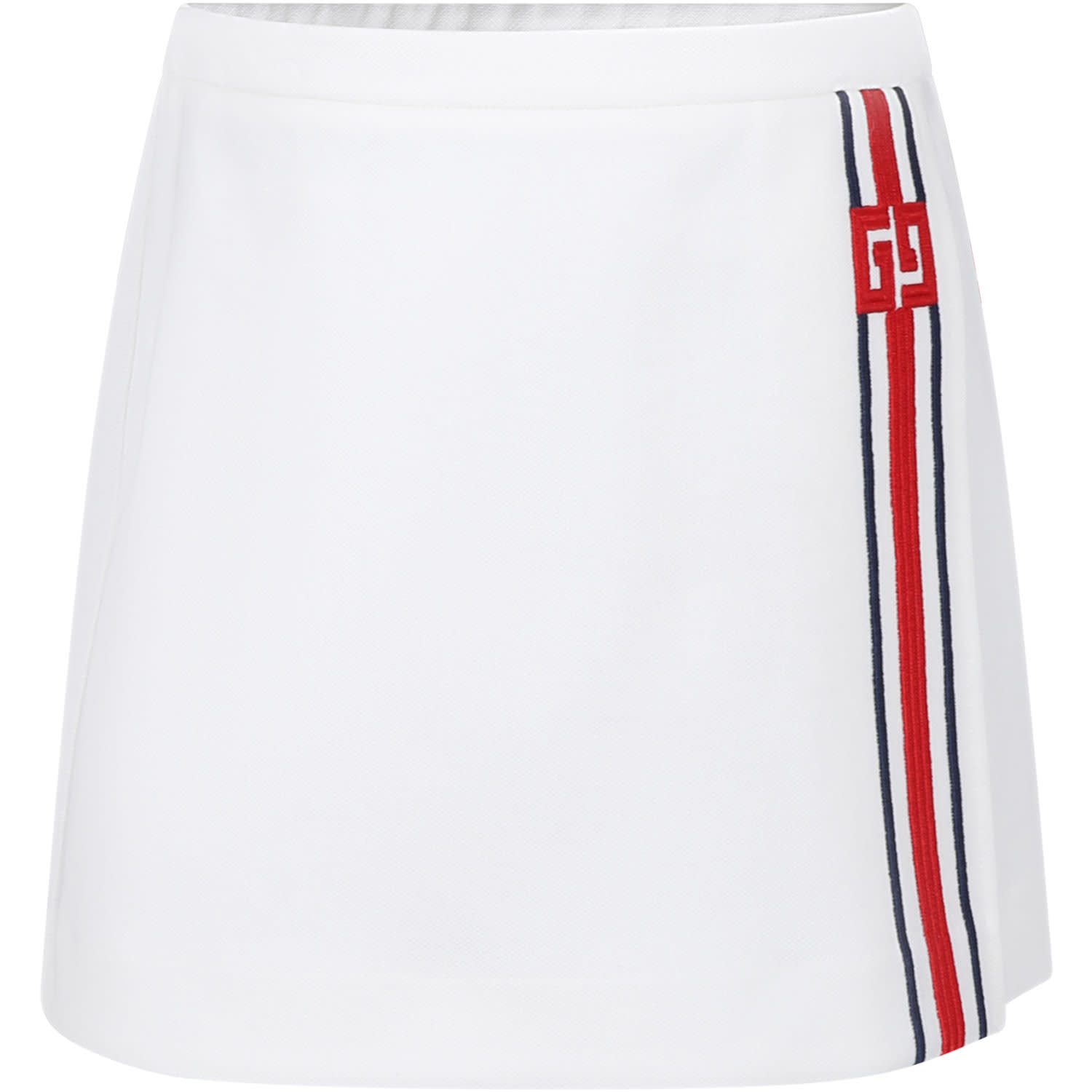 Gucci White Casual Skirt For Girl With Double G