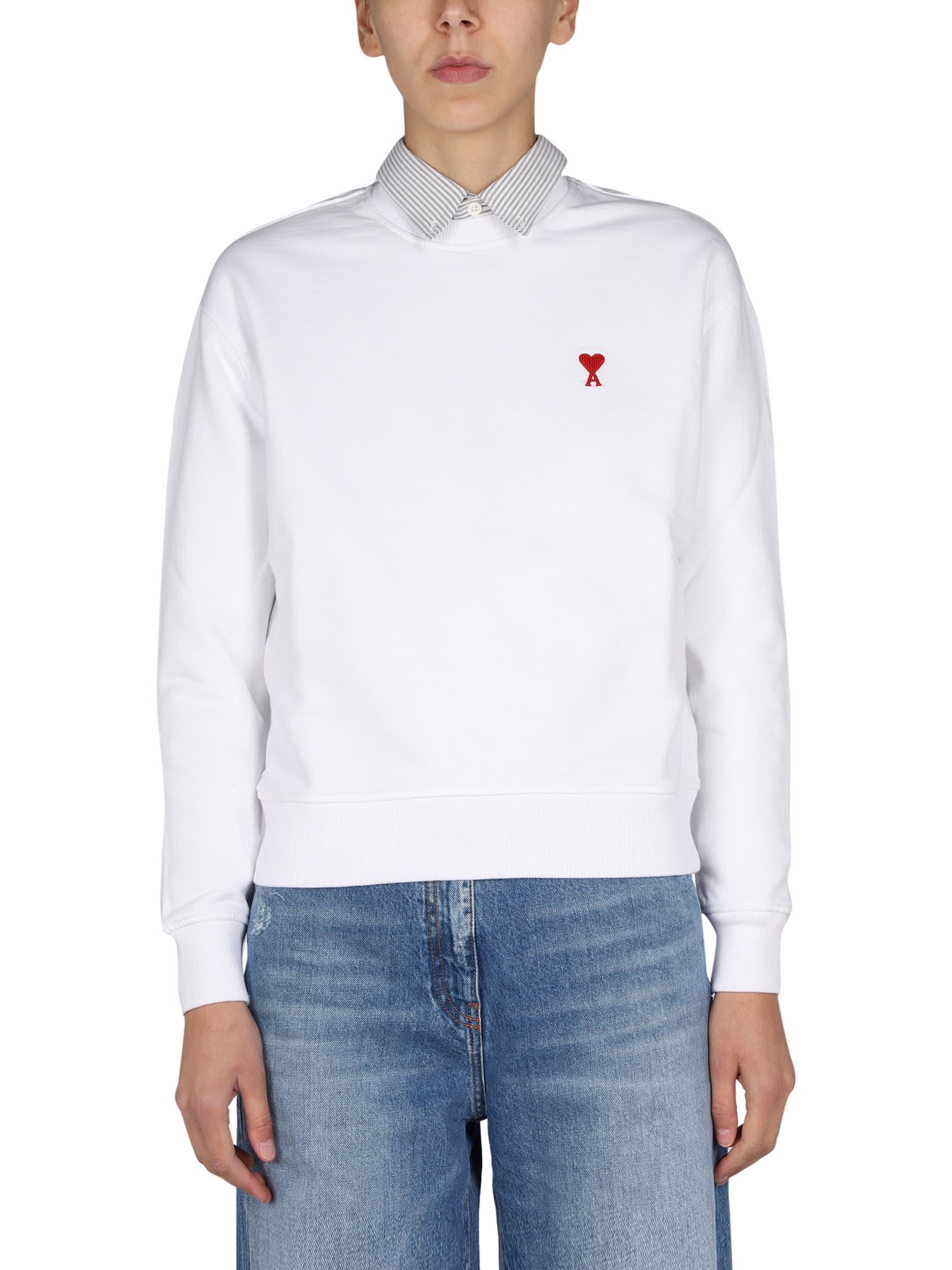 Ami Alexandre Mattiussi Sweatshirt With coeur Logo Embroidery