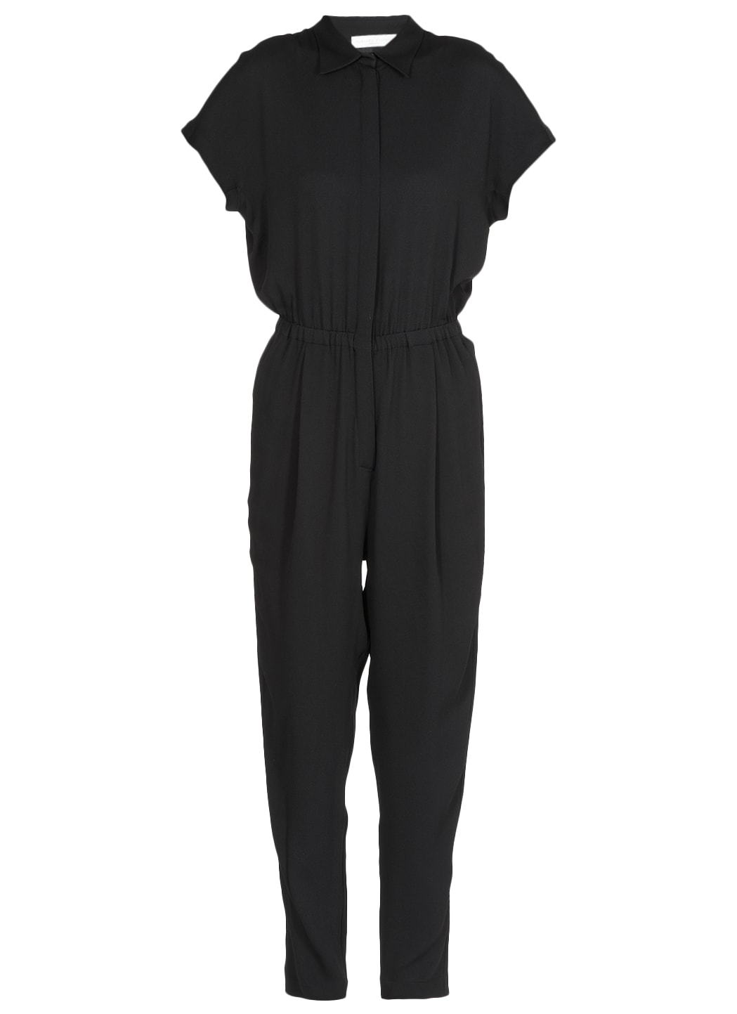Fabiana Filippi Elasticated Short-sleeve Jumpsuit In Black