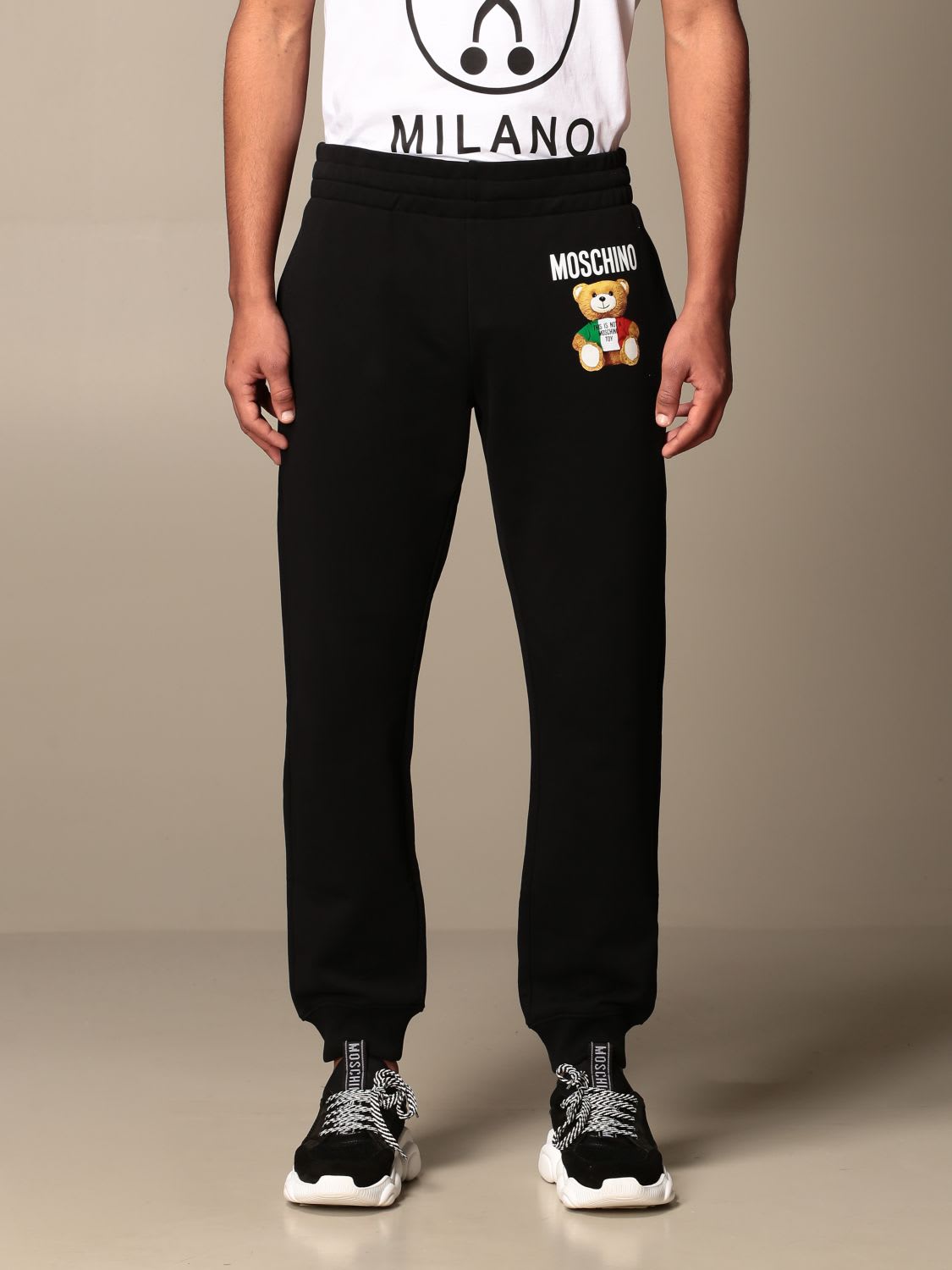 Moschino Couture Pants Moschino Couture Cotton Jogging Trousers With Teddy Logo