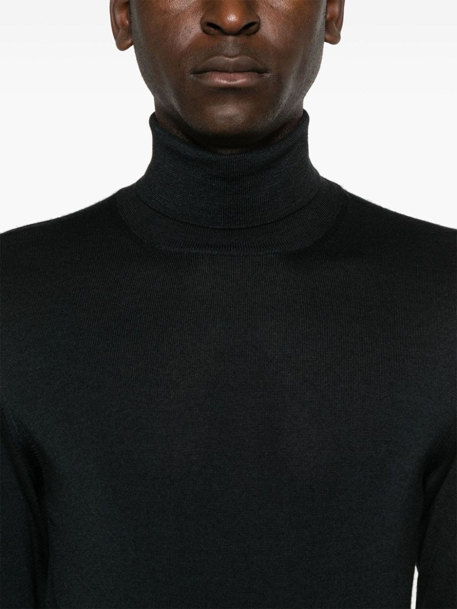 Shop Fedeli Midnight Blue Merino Wool Sweater