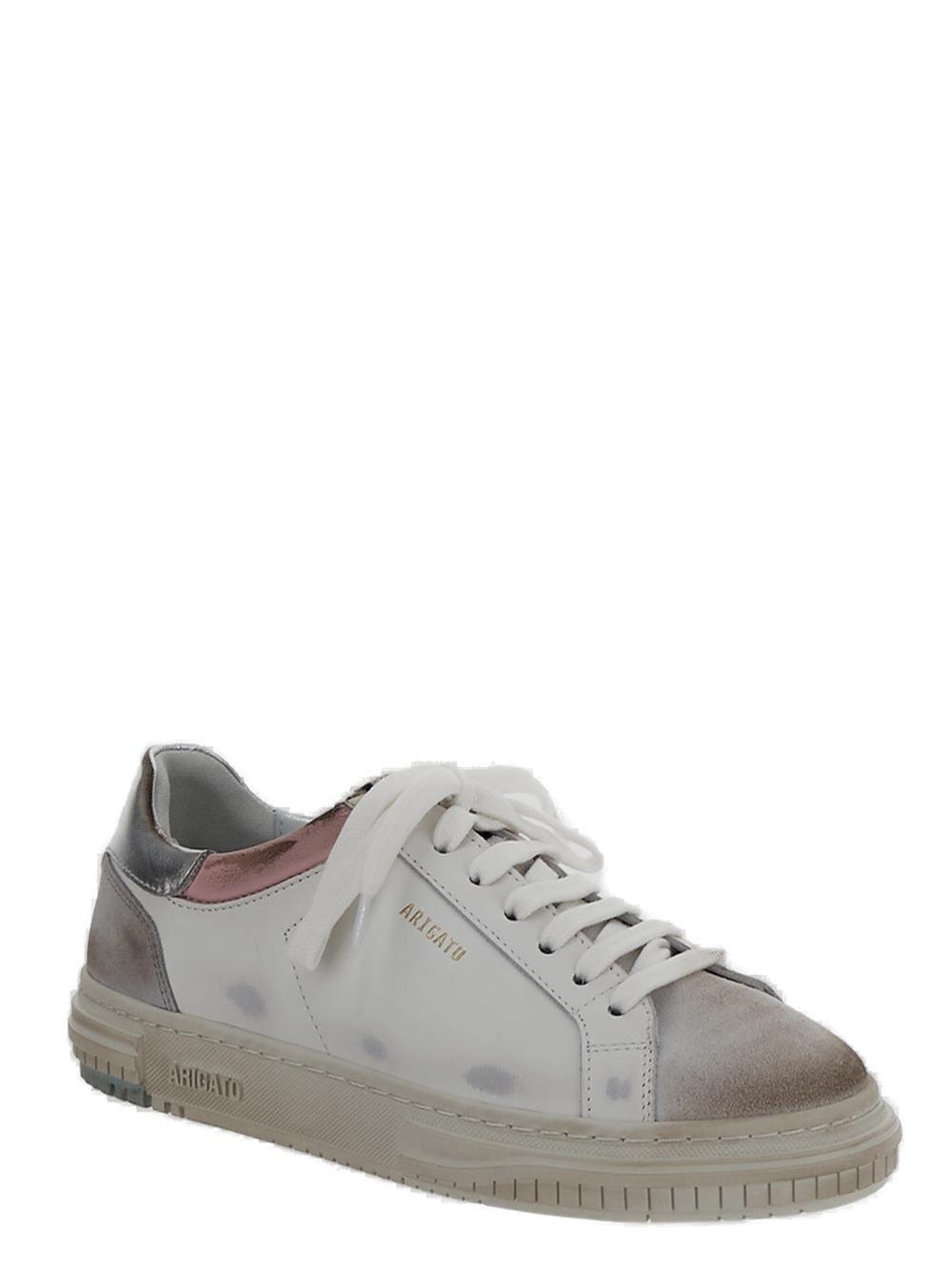 Shop Axel Arigato Atlas Distressed-effect Lace-up Sneakers In White