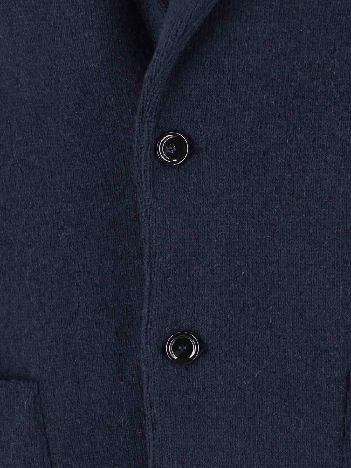 Lardini Tailored Jacket With Decorative Pin And Pockets In Blue