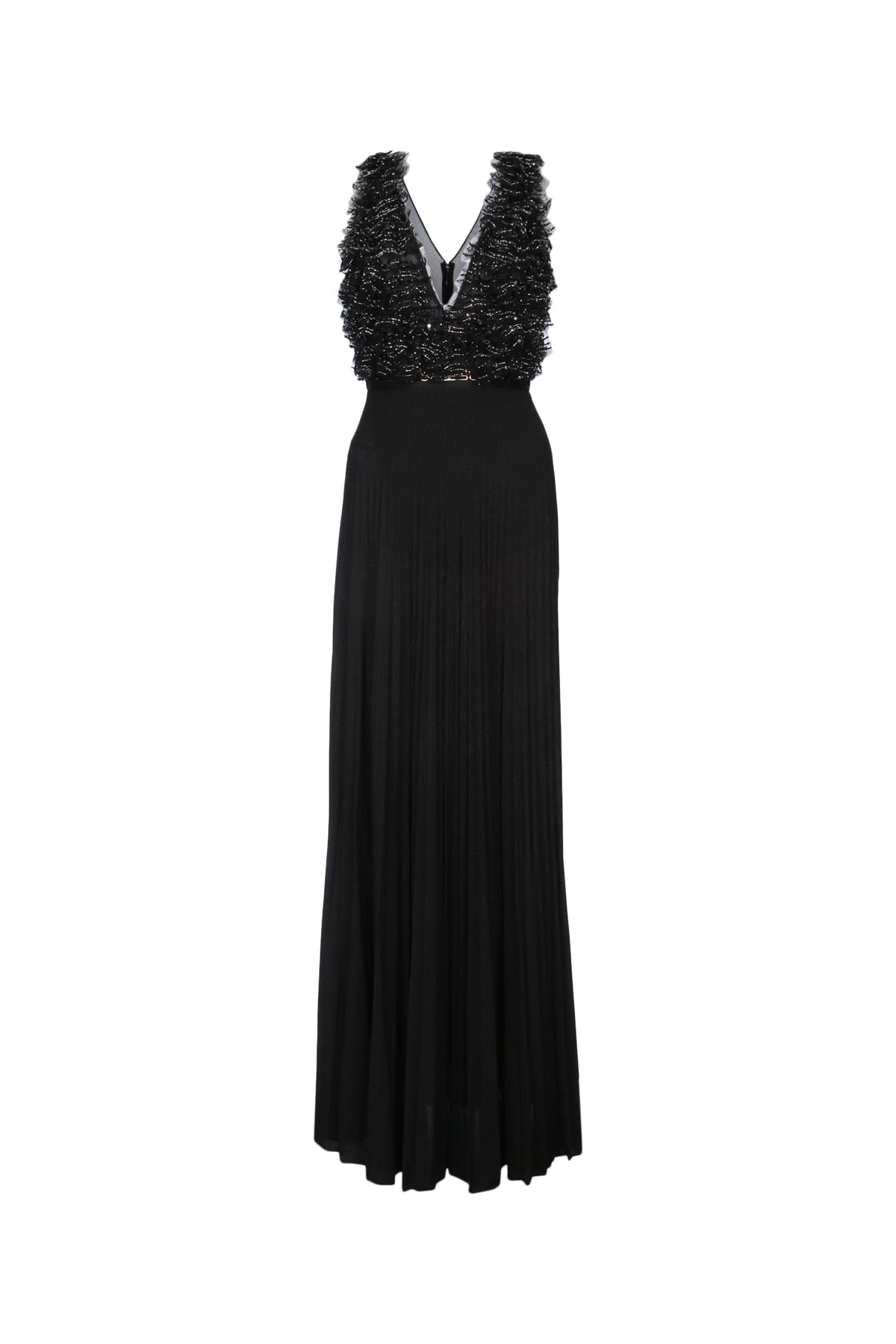 Elisabetta Franchi Red Carpet Dress In Tulle In Black