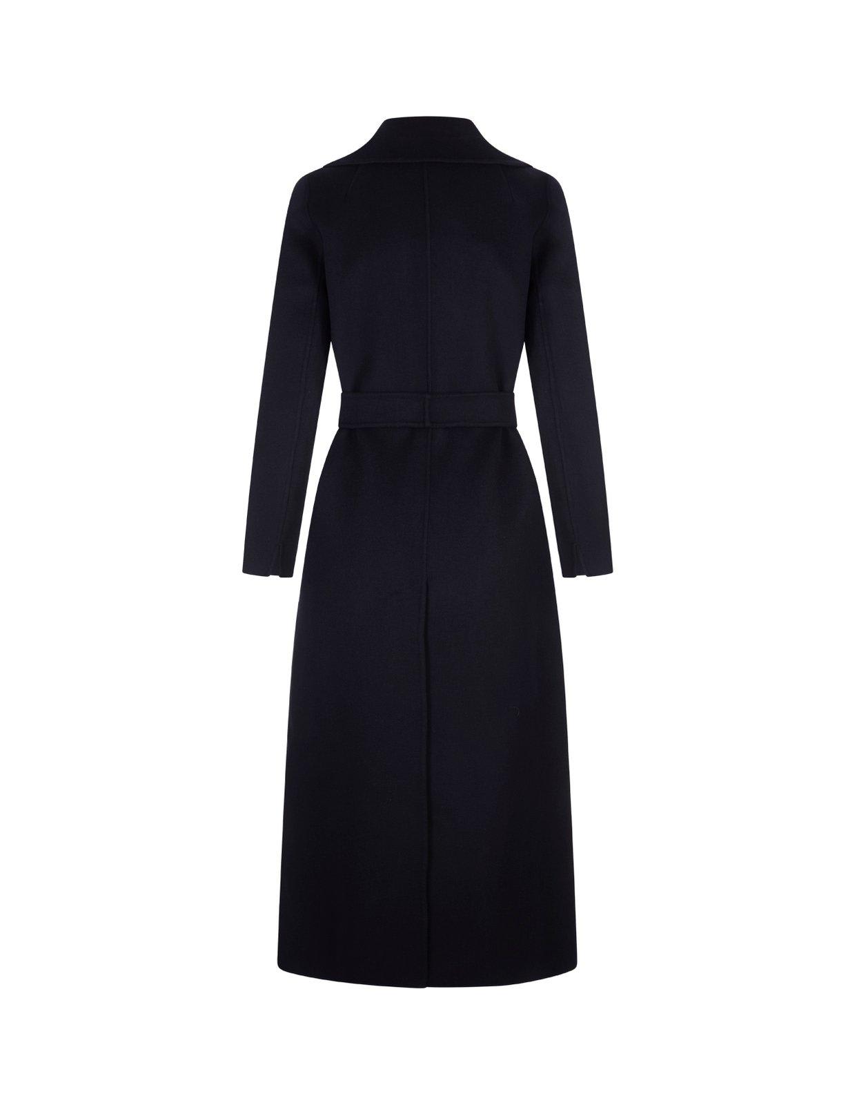 Shop 's Max Mara Belted Long-sleeved Coat In Blue