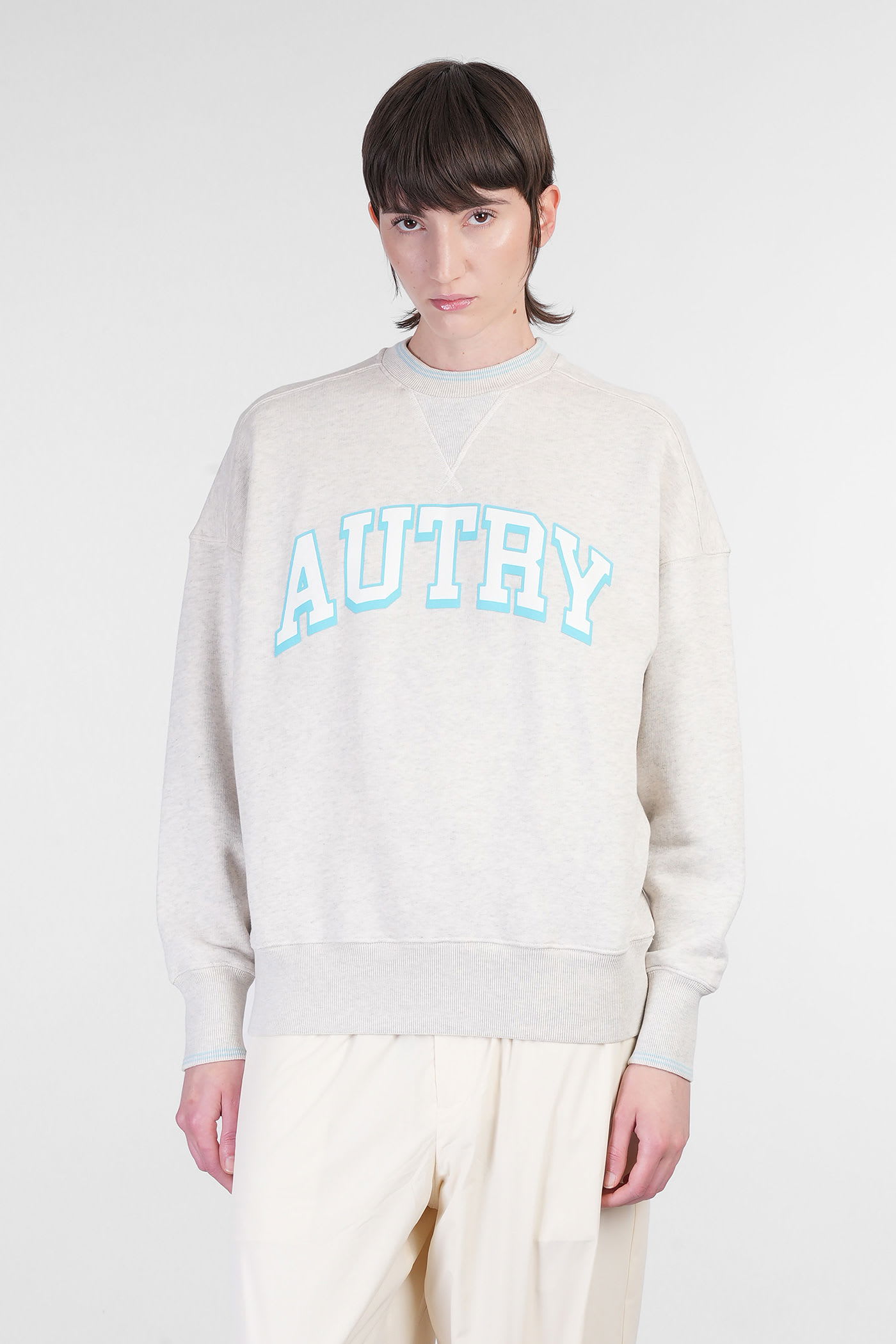 Autry Sweatshirt In Grey Cotton In Multi