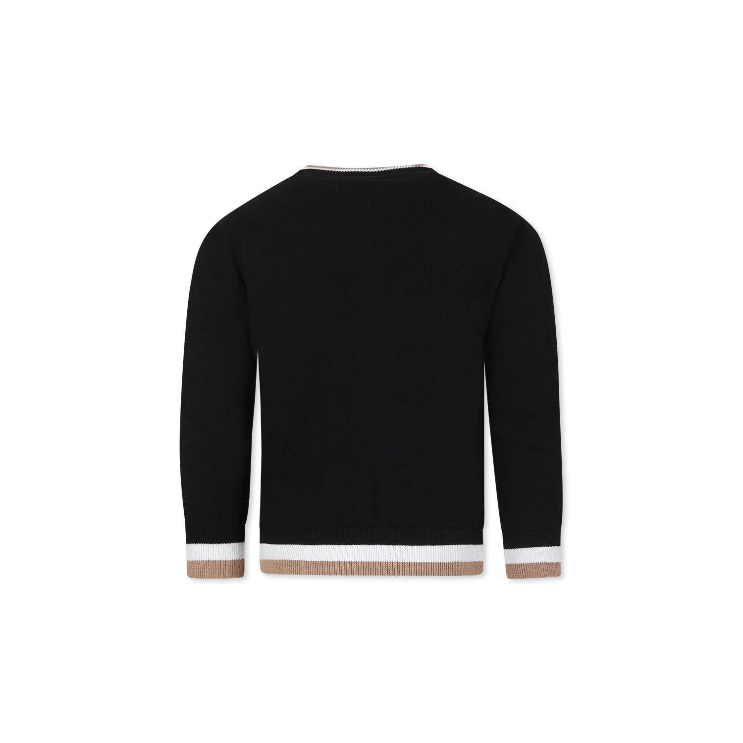Hugo Boss Black Sweater For Boy With Logo In Black