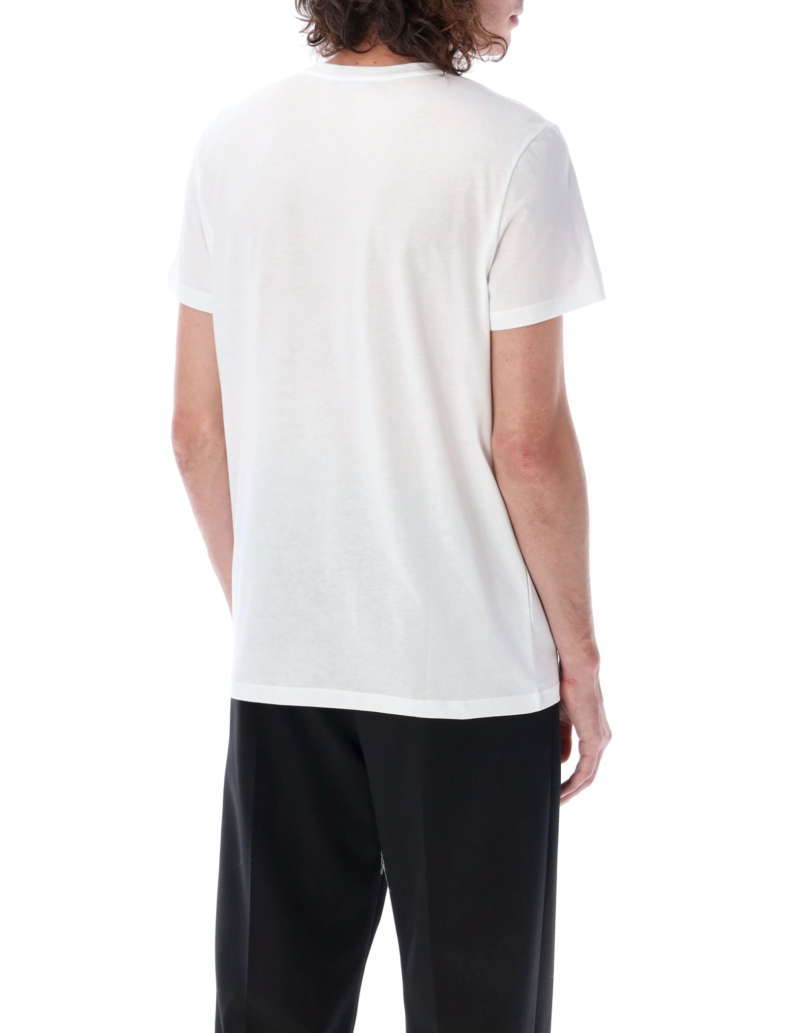 Shop Balmain Mini Logo T-shirt In Bianco Nero